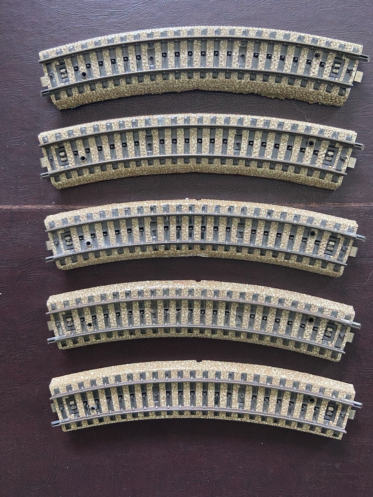 Vintage Lot of 5 Marklin HO 5100 1/1 Curved M Track Pieces