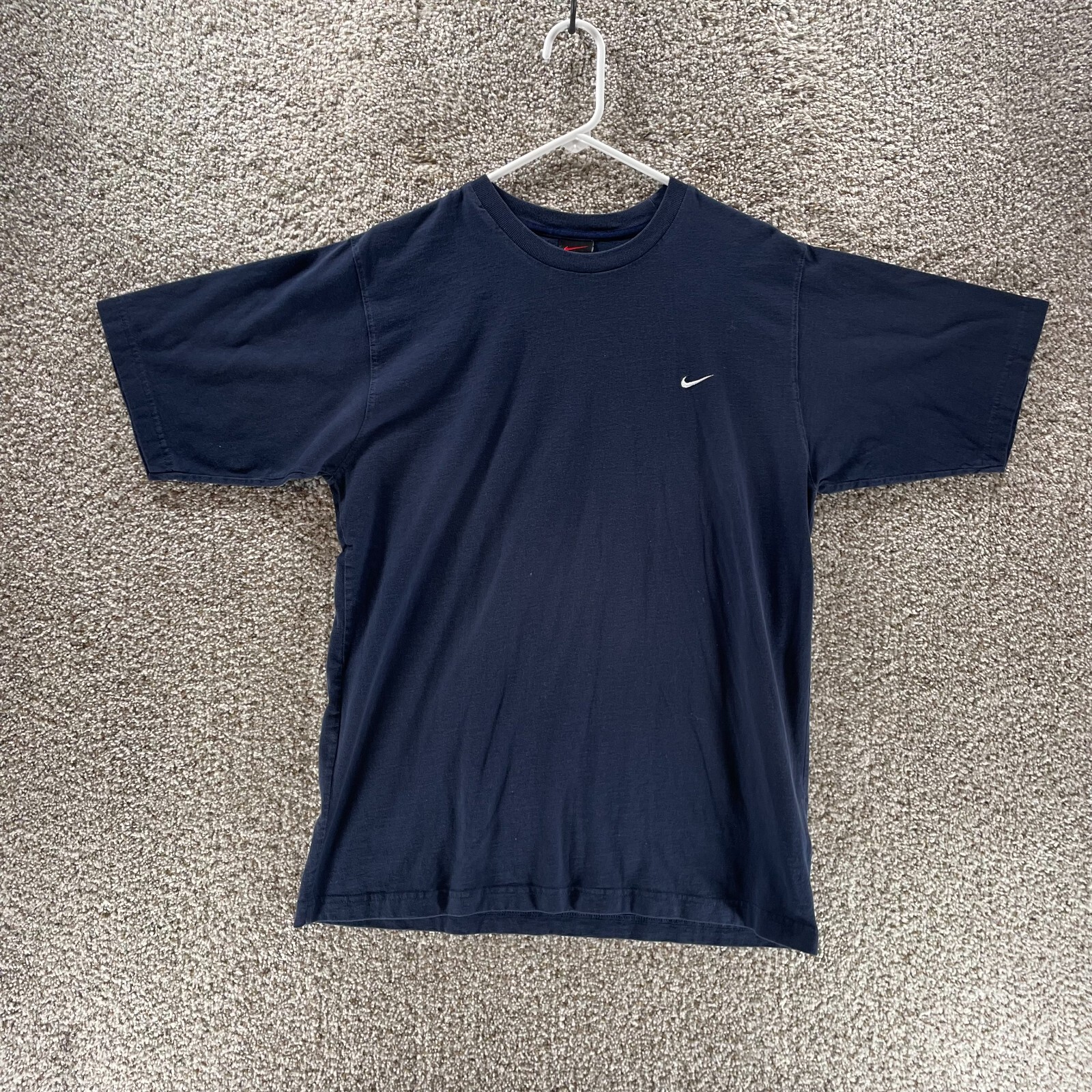Vintage Nike Shirt Mens Medium Blue Made In Greece Mini Swoosh Logo 90s Y2K Crew Vintage Nike Shirt Mens Medium Blue Made In Greece Mini Swoosh Logo 90s Y2K Crew