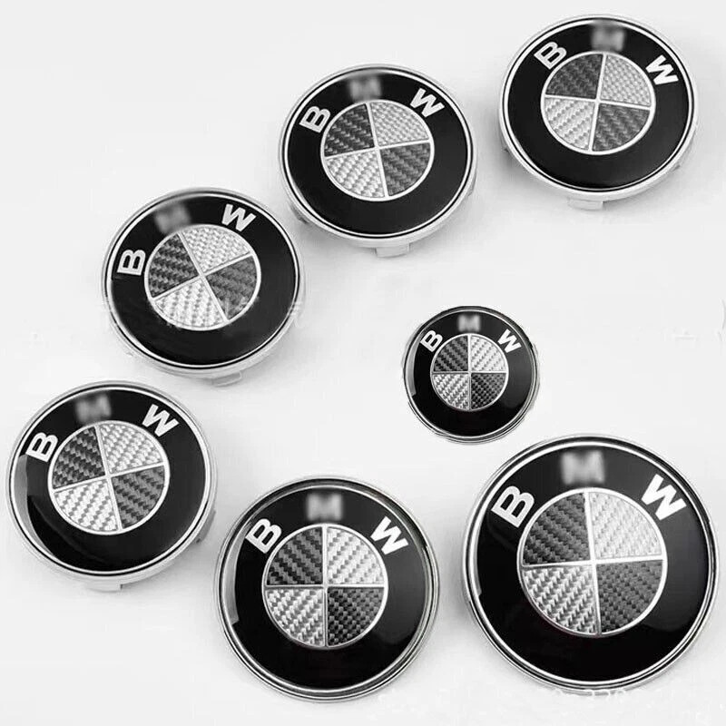 7PCS 82mm/74mm/45mm/68mm For BMW Front Rear Wheel Emblem Centre Caps Badges US