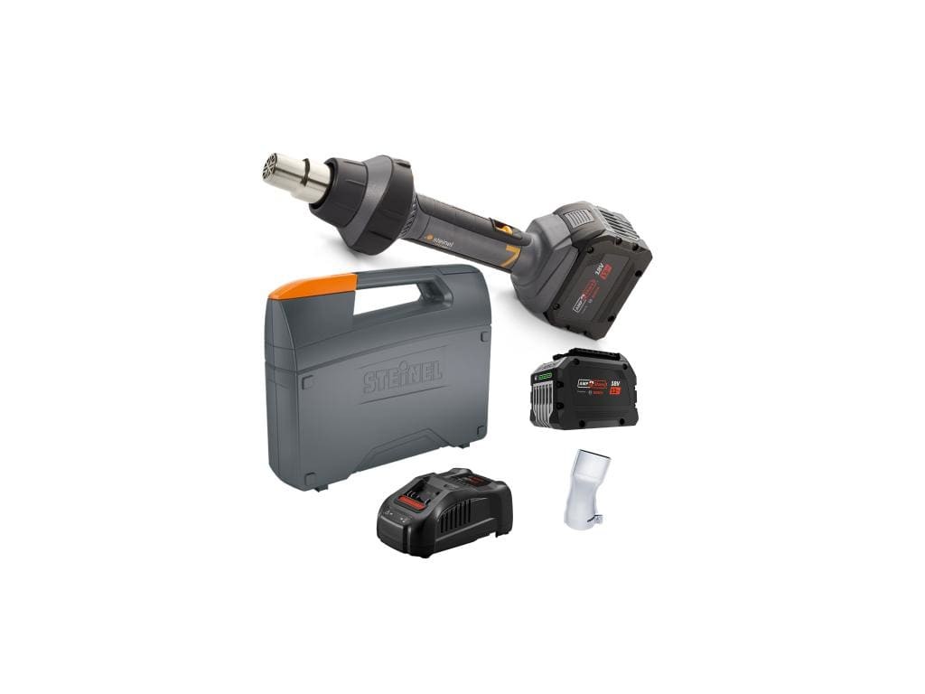 Steinel Mobile Heat 7 Roof Kit - Industrial Heat Gun with 2 12Ah Batteries, 40mm