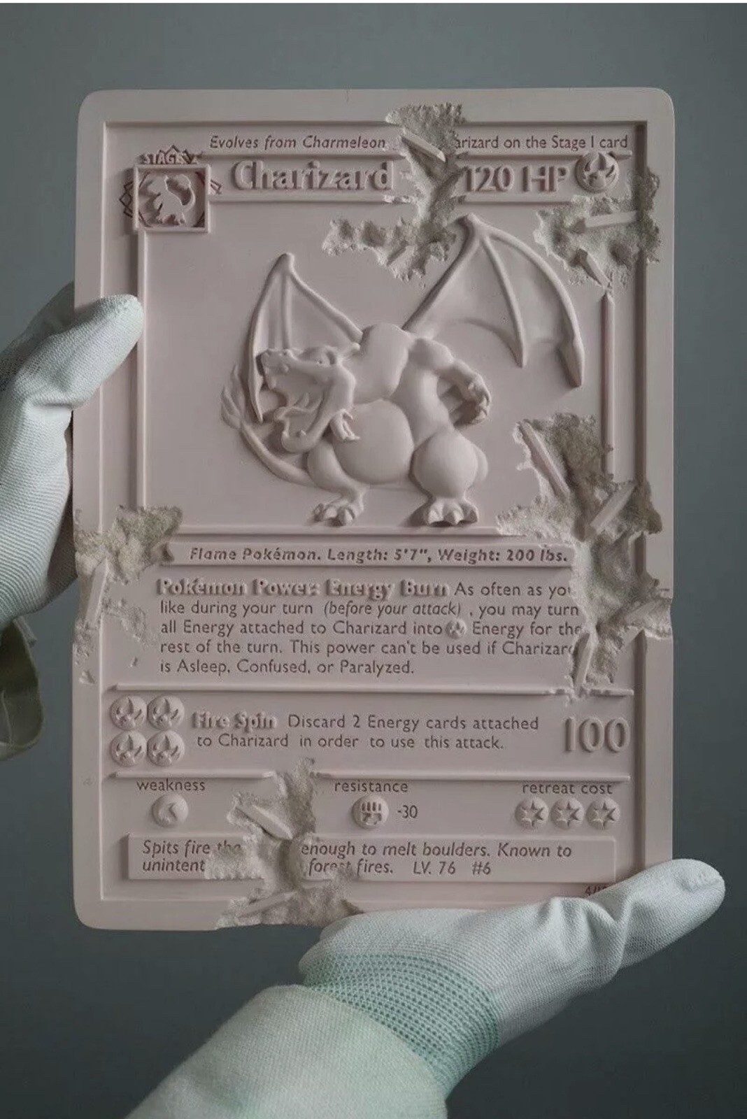 Daniel Arsham Pink Crystalized Charizard Card LE 500. IN HAND.