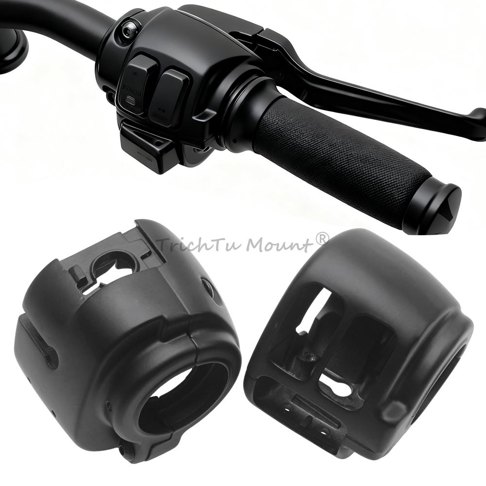 Matte Black Hand Control Switch Housing Covers For Harley Dyna Low Rider