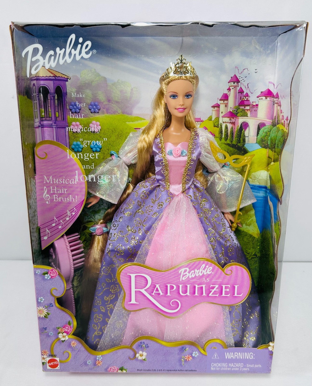 Vintage 2001 Mattel  “Barbie as Rapunzel w/ Musical Hairbrush” #55532 *NRFB*