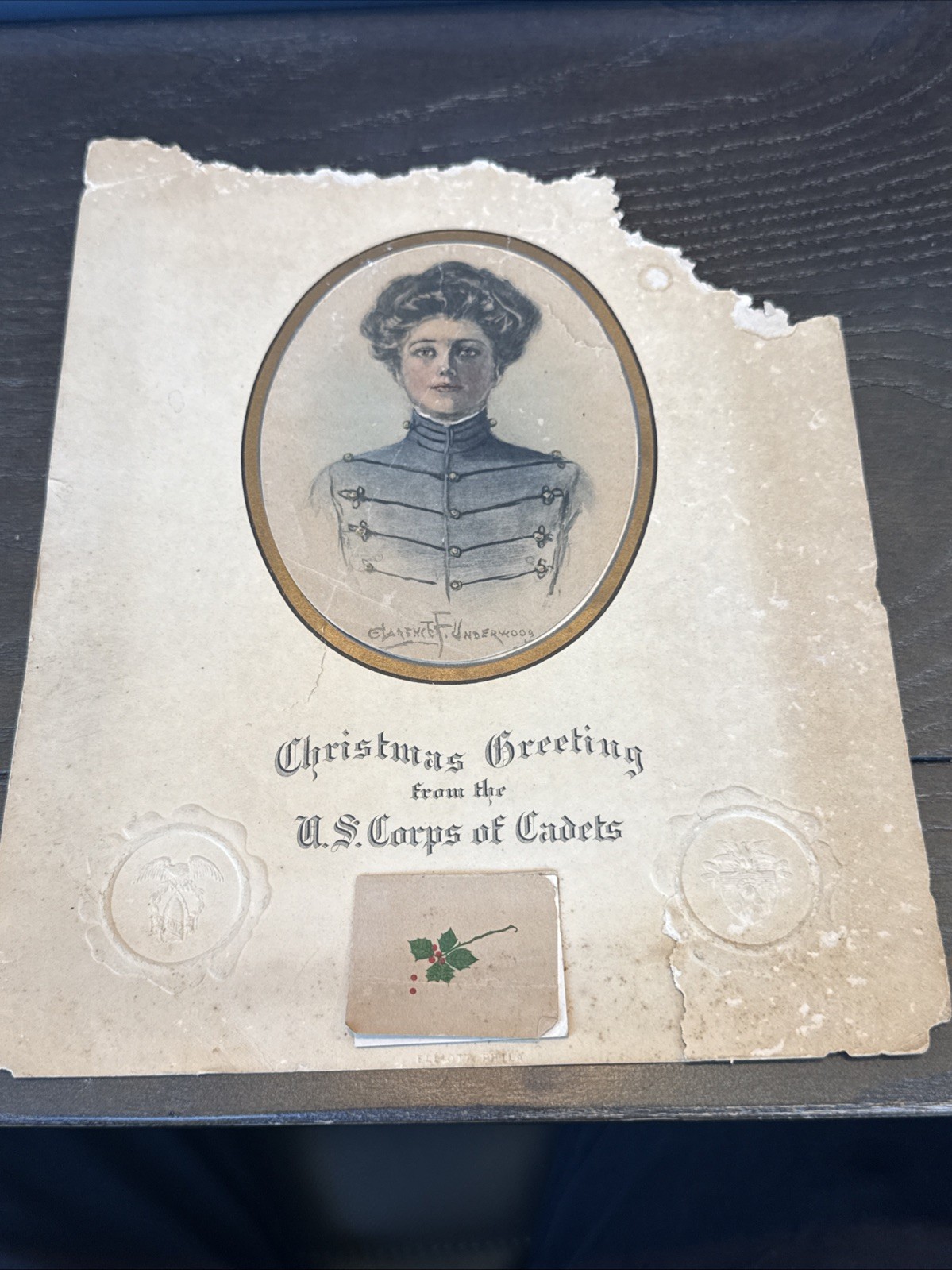 Super Rare 1909 U.S. Corps. Of Cadets West Point Christmas Calendar With Female Super Rare 1909 U.S. Corps. Of Cadets West Point Christmas Calendar With Female