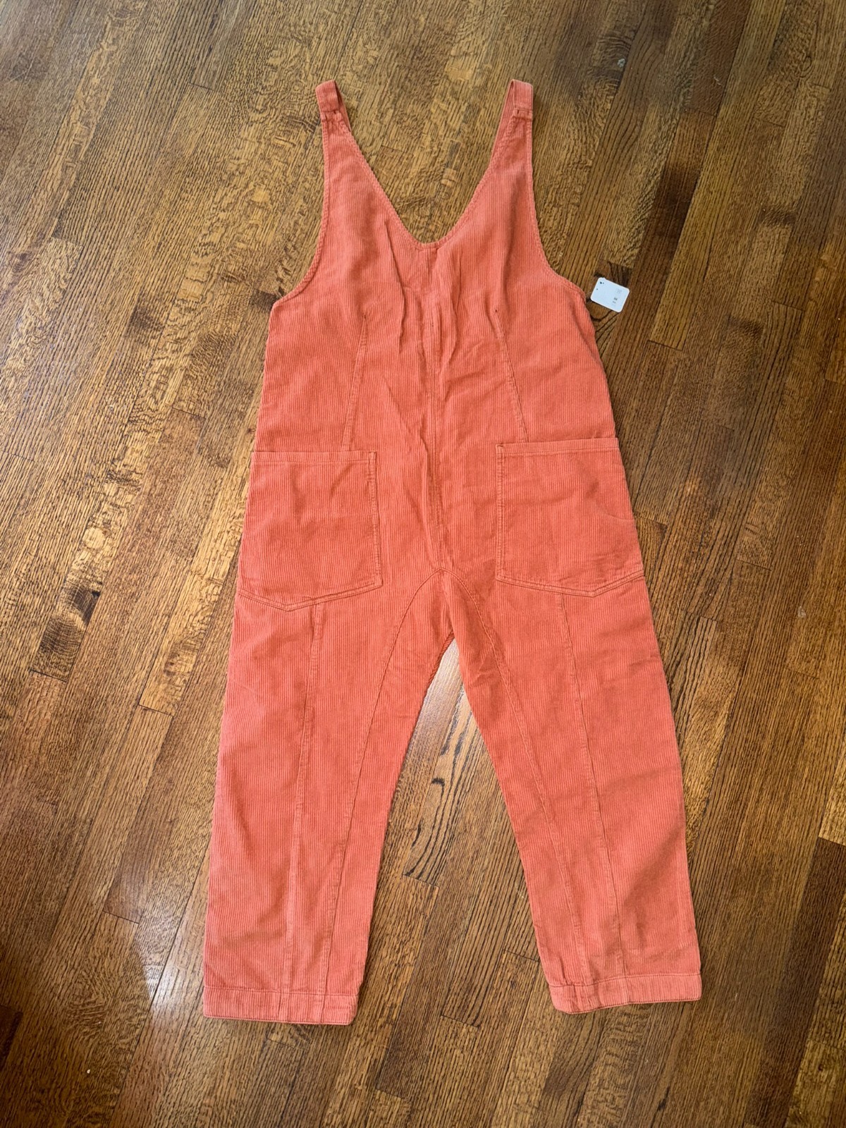 NWT Free People Rust Orange Corduroy Overalls High Roller Overalls