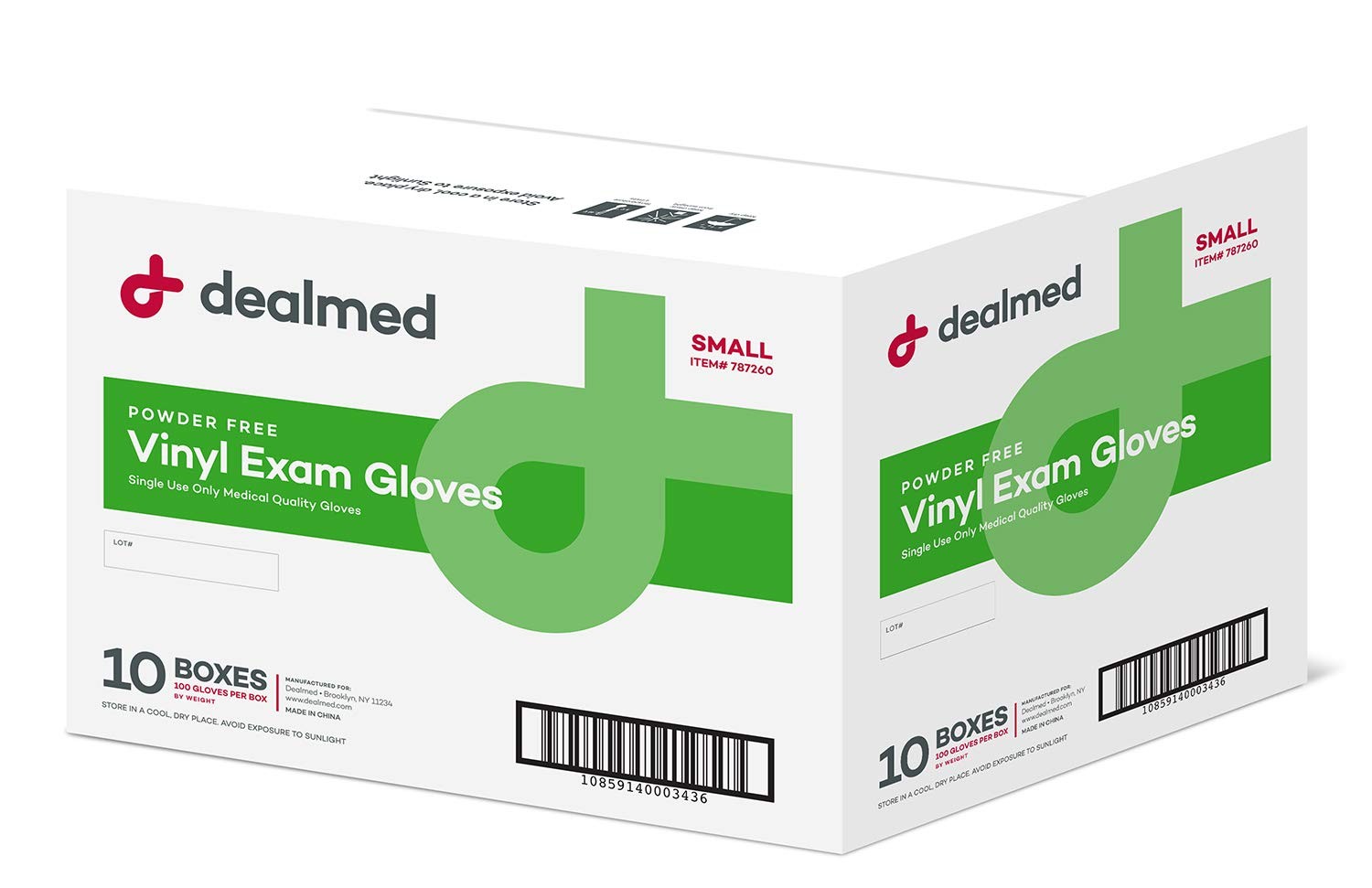 Dealmed Vinyl Exam Gloves - Latex-Free, Clear, Small - 100 Count (10 Pack) Dealmed Vinyl Exam Gloves - Latex-Free, Clear, Small - 100 Count (10 Pack)
