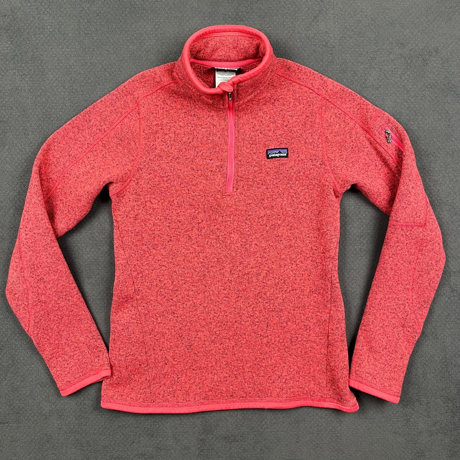 Patagonia Better Sweater 1/4 Zip Womens Small Ginger Berry Pink Pullover 25616