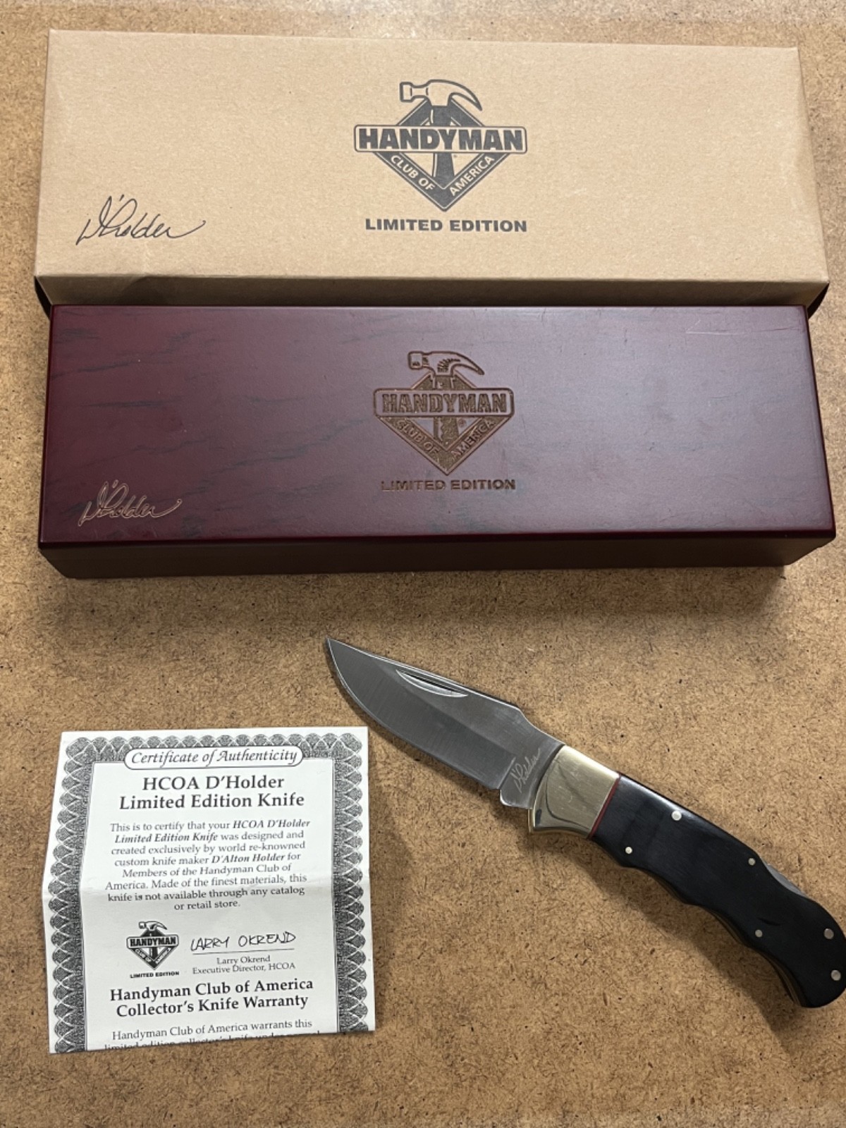 Handyman Club of America D'Holder Limited Edition Lockback Knife-NEW in Box Handyman Club of America D'Holder Limited Edition Lockback Knife-NEW in Box