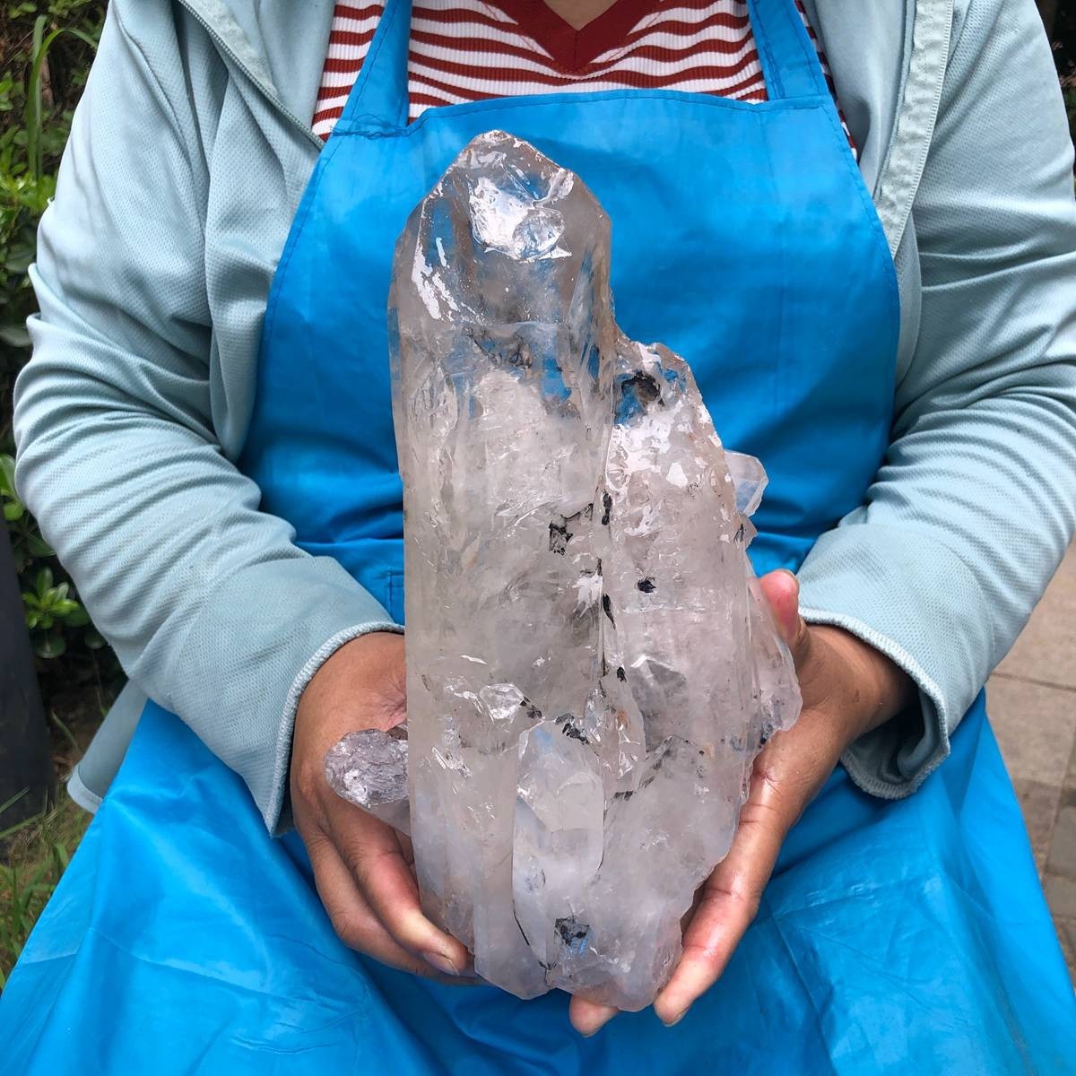6.64LB Large Natural White Clear Quartz Crystal Cluster Rough Healing Specimen