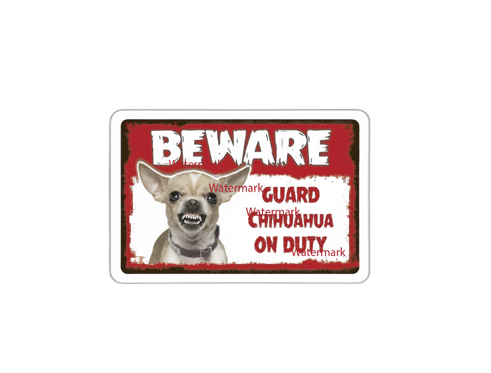 Beware Guard Chihuahua Sticker Decal