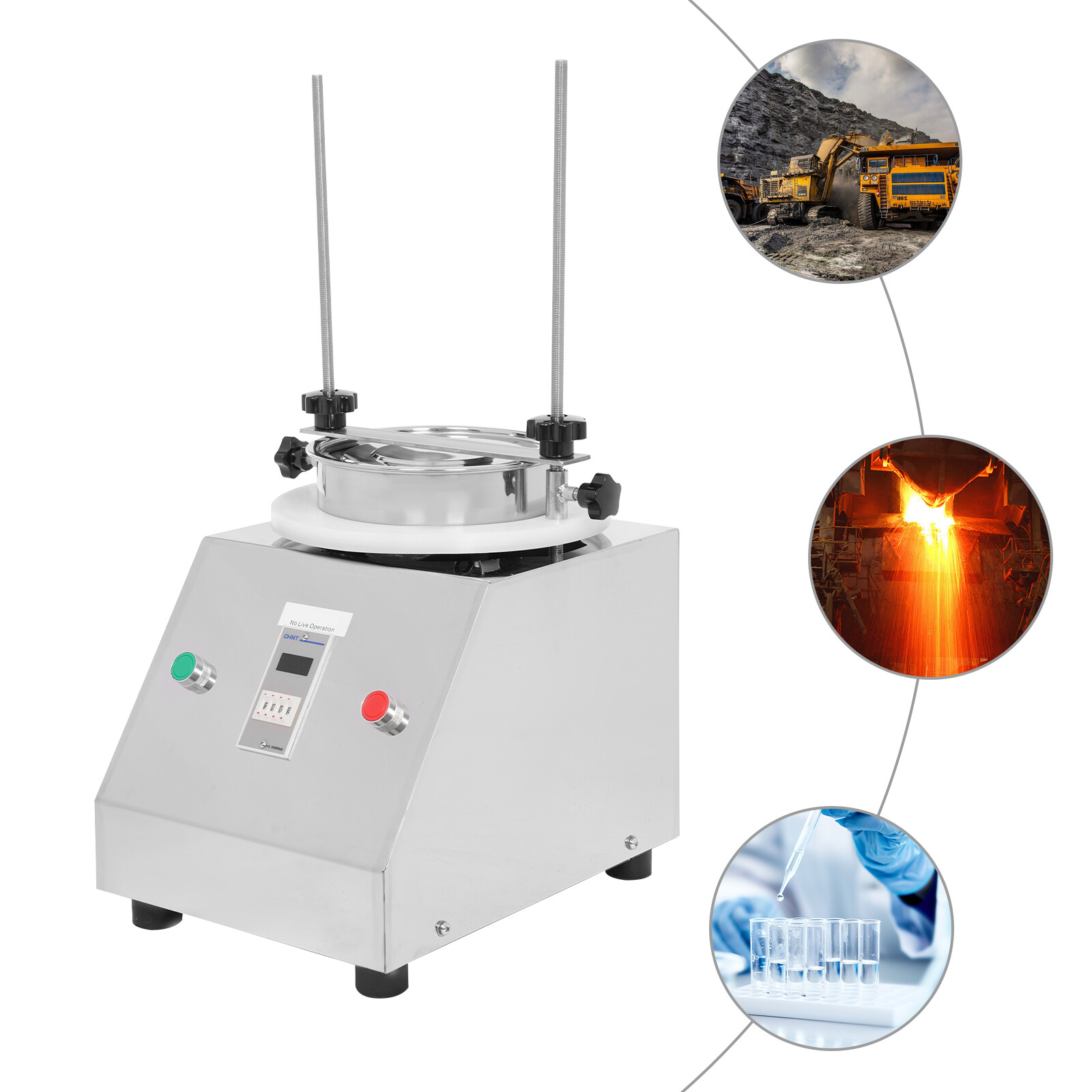 110V Electric Vibrating Sieve Shaker Sifter Machine w/ 200 Mesh Stainless Steel