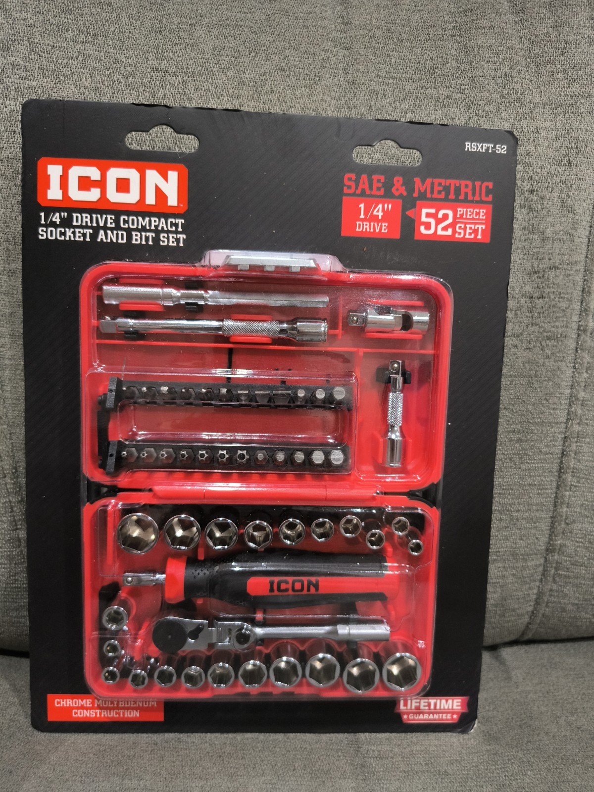 NEW ICON 1/4 in. Drive Compact Socket and Bit Set, 52-Piece RSXFT-52 NEW ICON 1/4 in. Drive Compact Socket and Bit Set, 52-Piece RSXFT-52