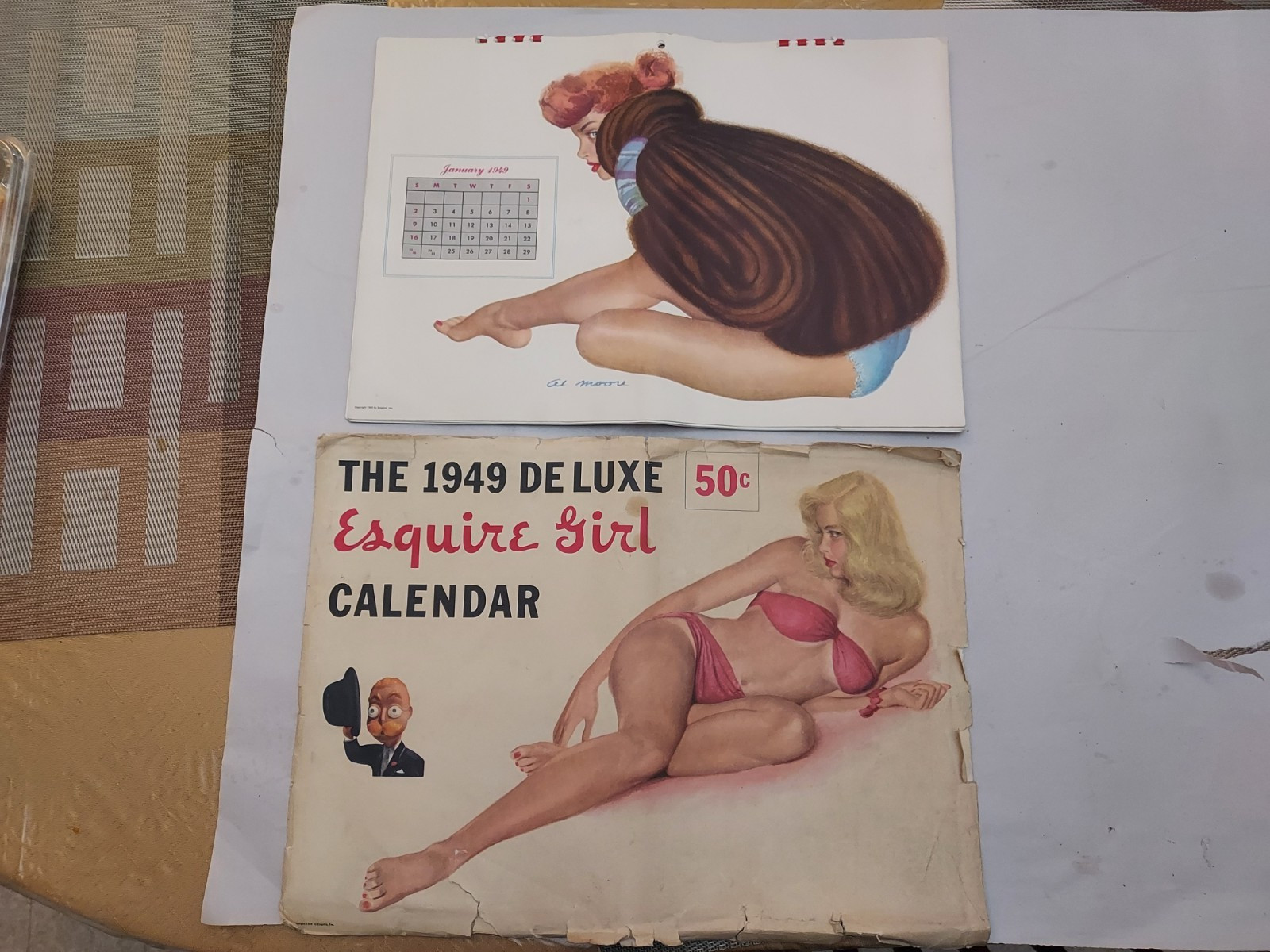 Vintage 1949 Esquire Pinup Girl Calendar Complete Al Moore Artist Vintage 1949 Esquire Pinup Girl Calendar Complete Al Moore Artist