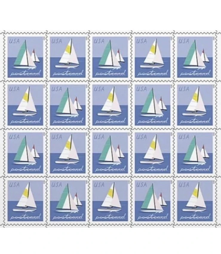 SAILBOATS 25 Sheets of 20 (500 total) Postcard Rate Forever Stamps MNH#5747-5748 SAILBOATS 25 Sheets of 20 (500 total) Postcard Rate Forever Stamps MNH#5747-5748