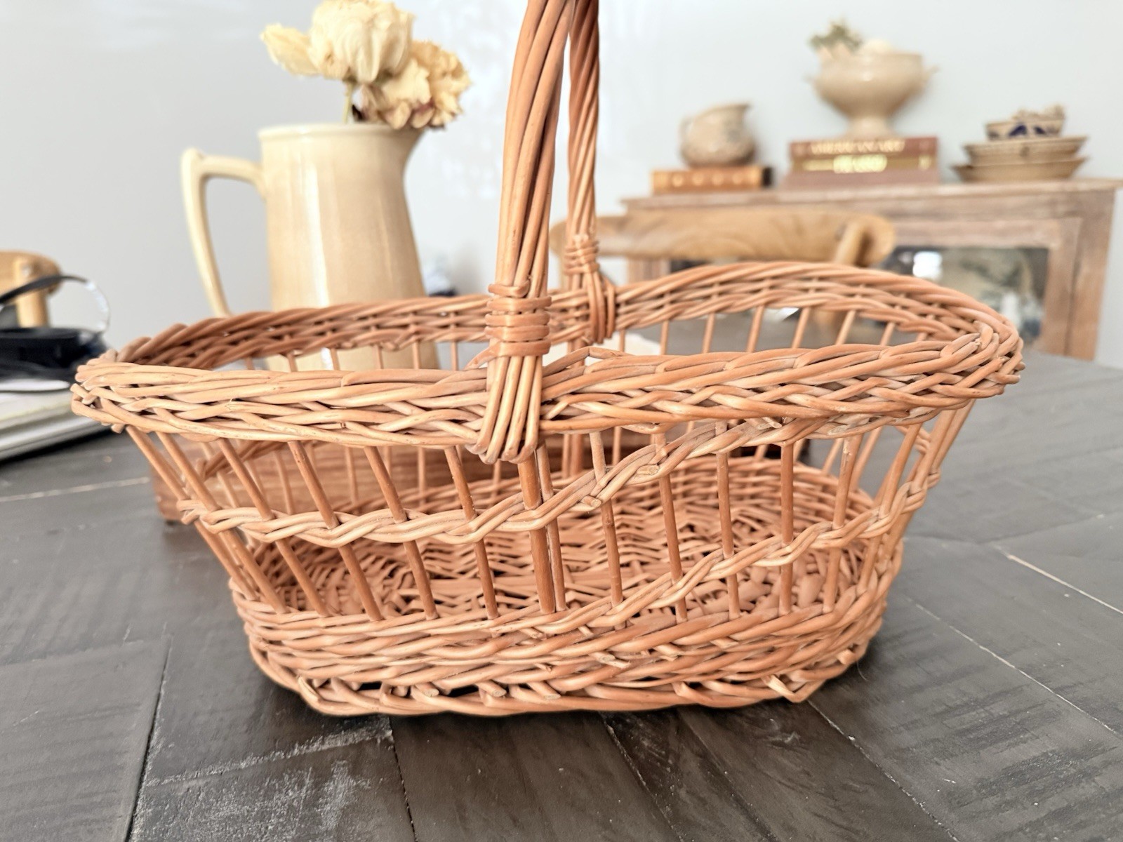 Small Rustic Vintage French Strawberry Basket, primitive 13” L Small Rustic Vintage French Strawberry Basket, primitive 13” L