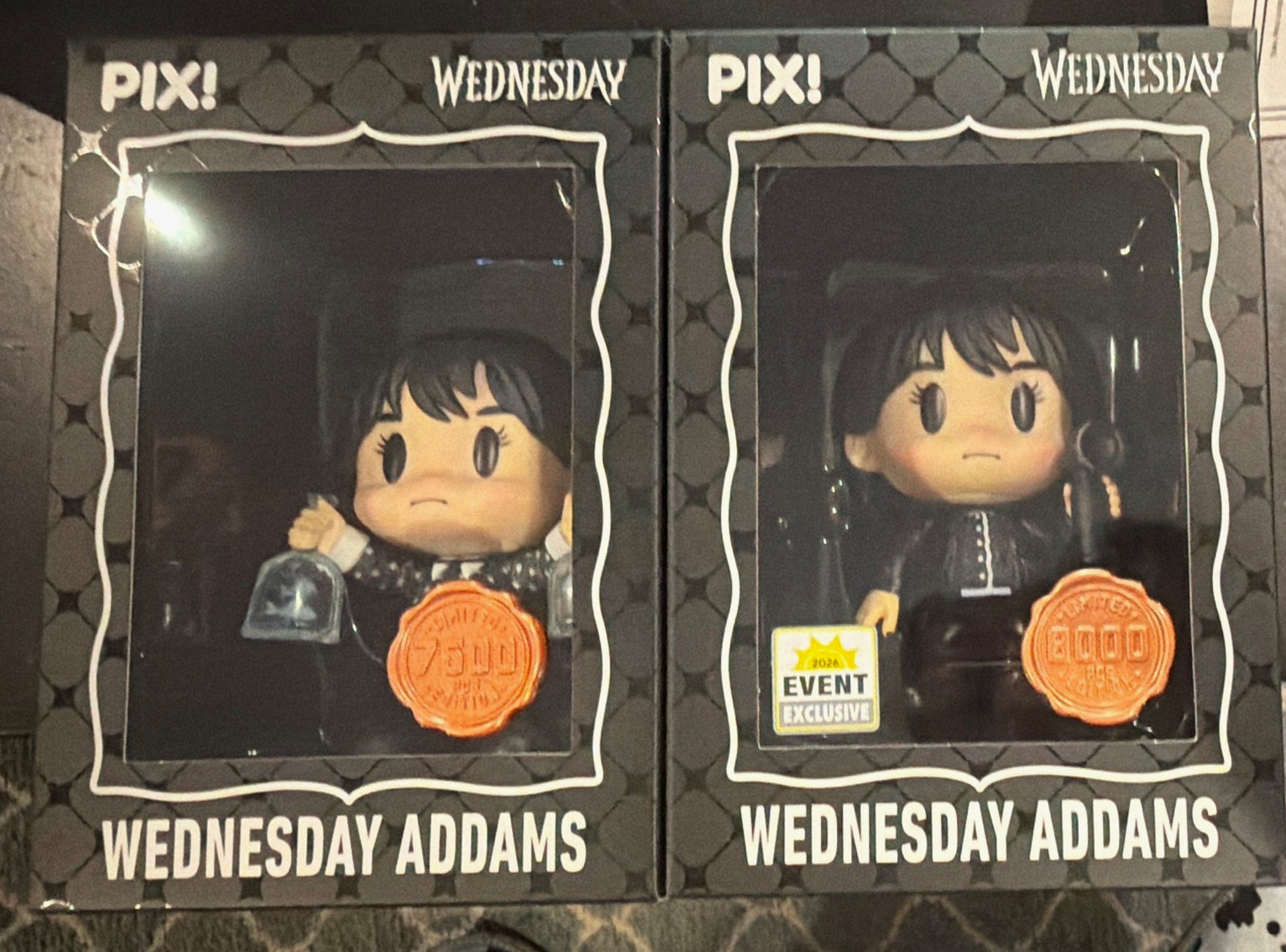 Thrilljoy PIX Wednesday Addams Vinyl Figure 2 pack commons. Thrilljoy PIX Wednesday Addams Vinyl Figure 2 pack commons.