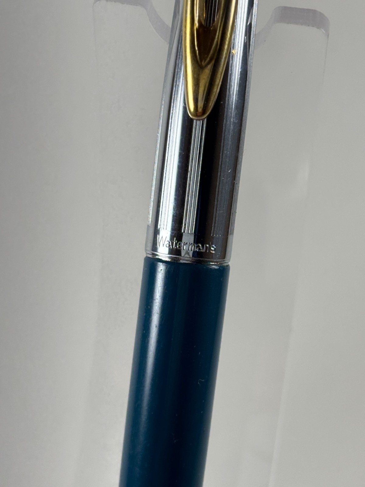 Waterman's C/F Fountain Pen Blue & Steel 14K Gold Nib with Original Converter