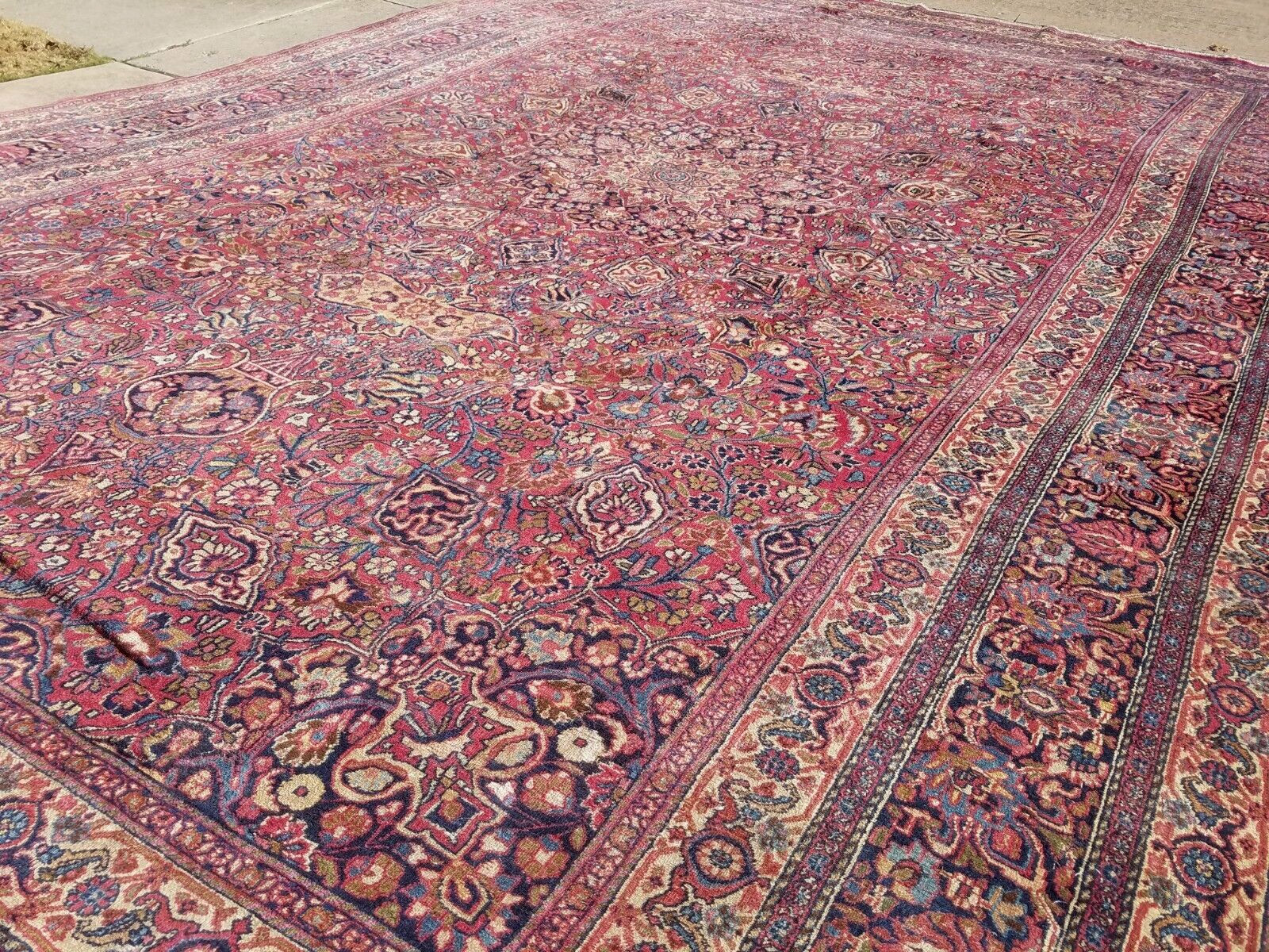 12\'X19\'2 ANTIQUE HAND-KNOTTED mashadi BAKTIYARI TABRIZI VINTAGE WOOL TRIBAL RUG 12\'X19\'2 ANTIQUE HAND-KNOTTED mashadi BAKTIYARI TABRIZI VINTAGE WOOL TRIBAL RUG