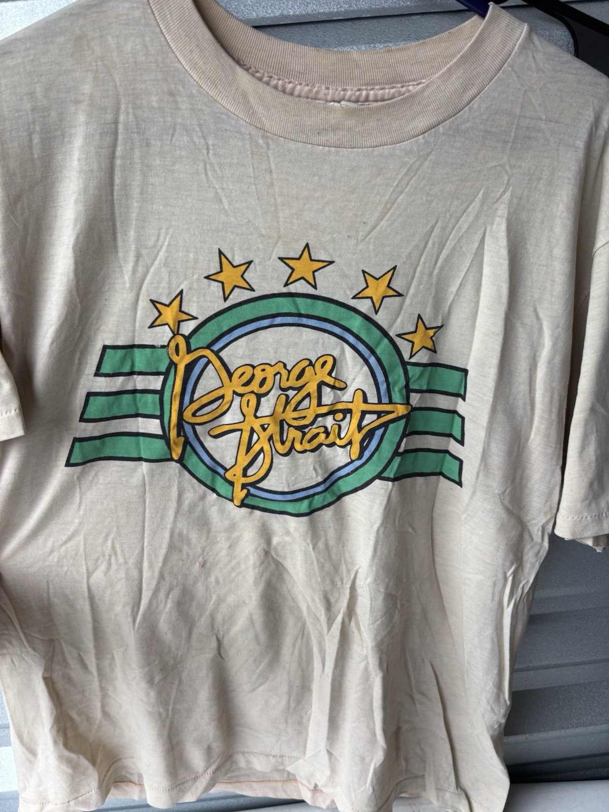 George Strait Tour \'88 Concert T-Shirt Beige/Cream Country Music Size Large George Strait Tour \'88 Concert T-Shirt Beige/Cream Country Music Size Large