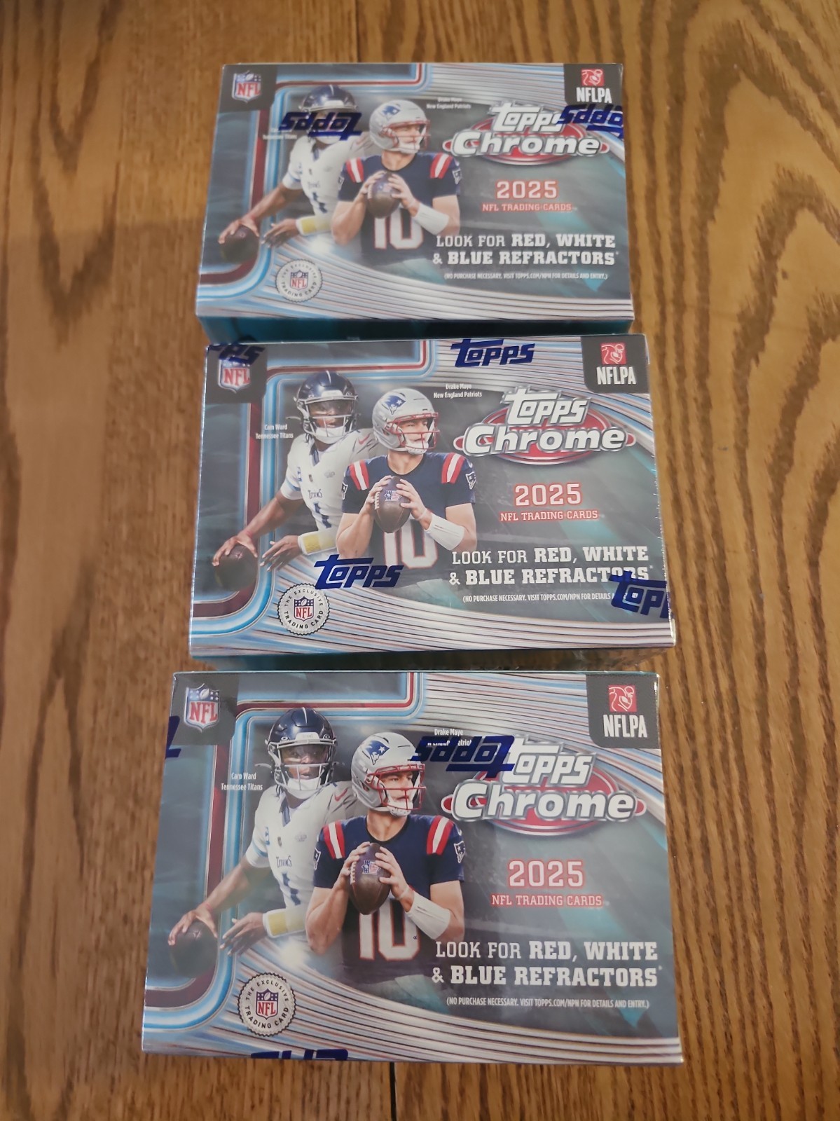 2025 Topps Chrome Football Value/Blaster Box-Factory Sealed 3 BOX LOT-Qty Look 2025 Topps Chrome Football Value/Blaster Box-Factory Sealed 3 BOX LOT-Qty Look