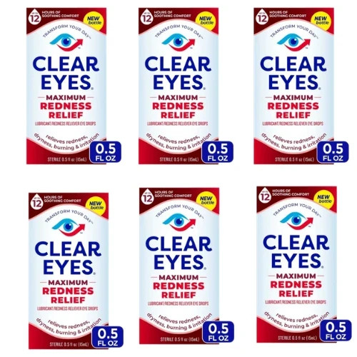 6 Pack Clear Eyes Redness Relief Eye Drops 0.5oz Each 6 Pack Clear Eyes Redness Relief Eye Drops 0.5oz Each