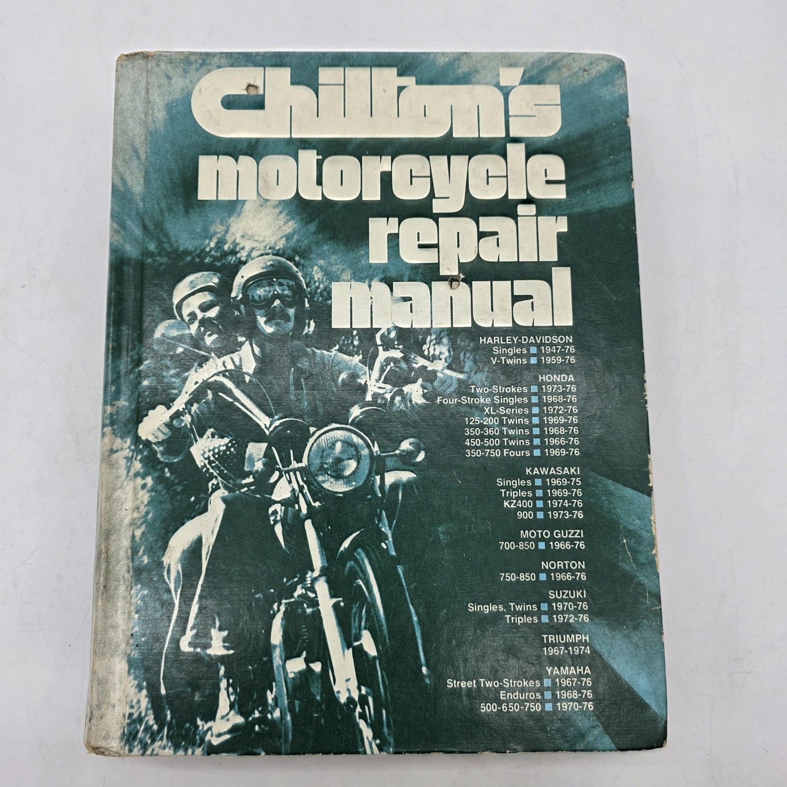 Vintage Chilton\'s Motorcycle Repair Manual Chilton Book Co Green HC Motorcycles