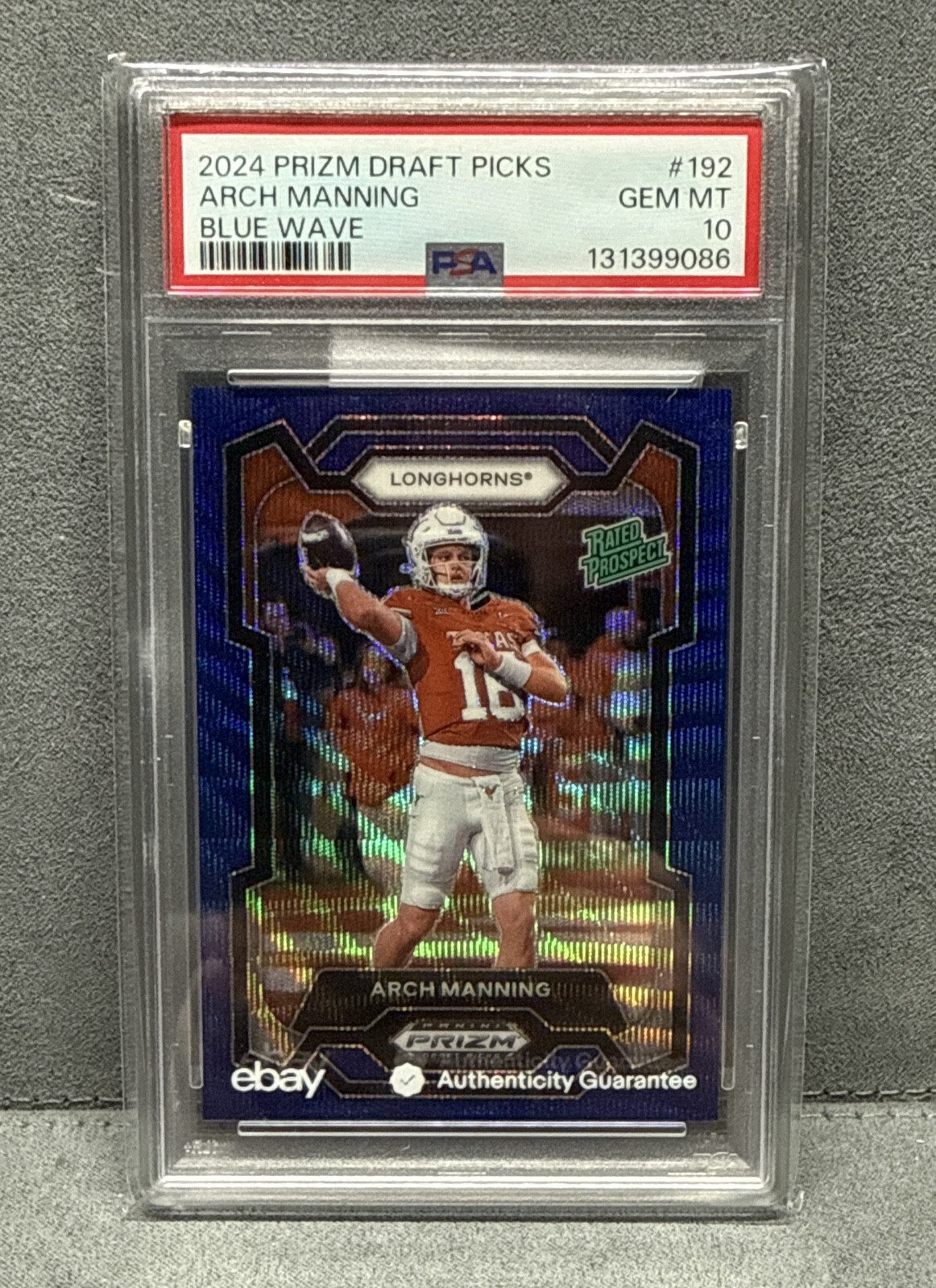 2024 Panini Prizm Draft Picks - Rated Prospect Arch Manning #192 Blue Wave Prizm