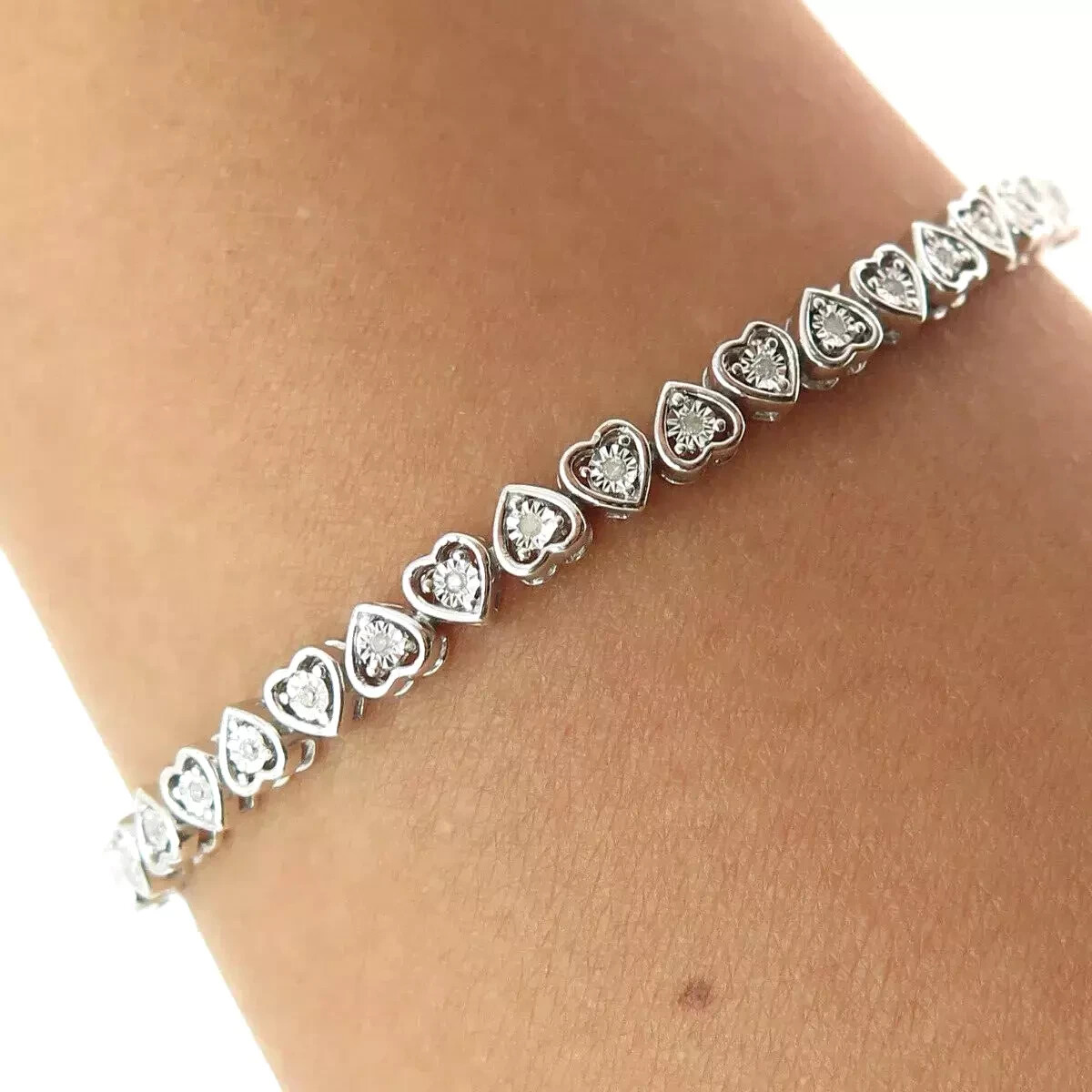 4.0Ct Round Cut Women\'s Tennis Bracelet 14K White Gold Plated Simulated Diamond