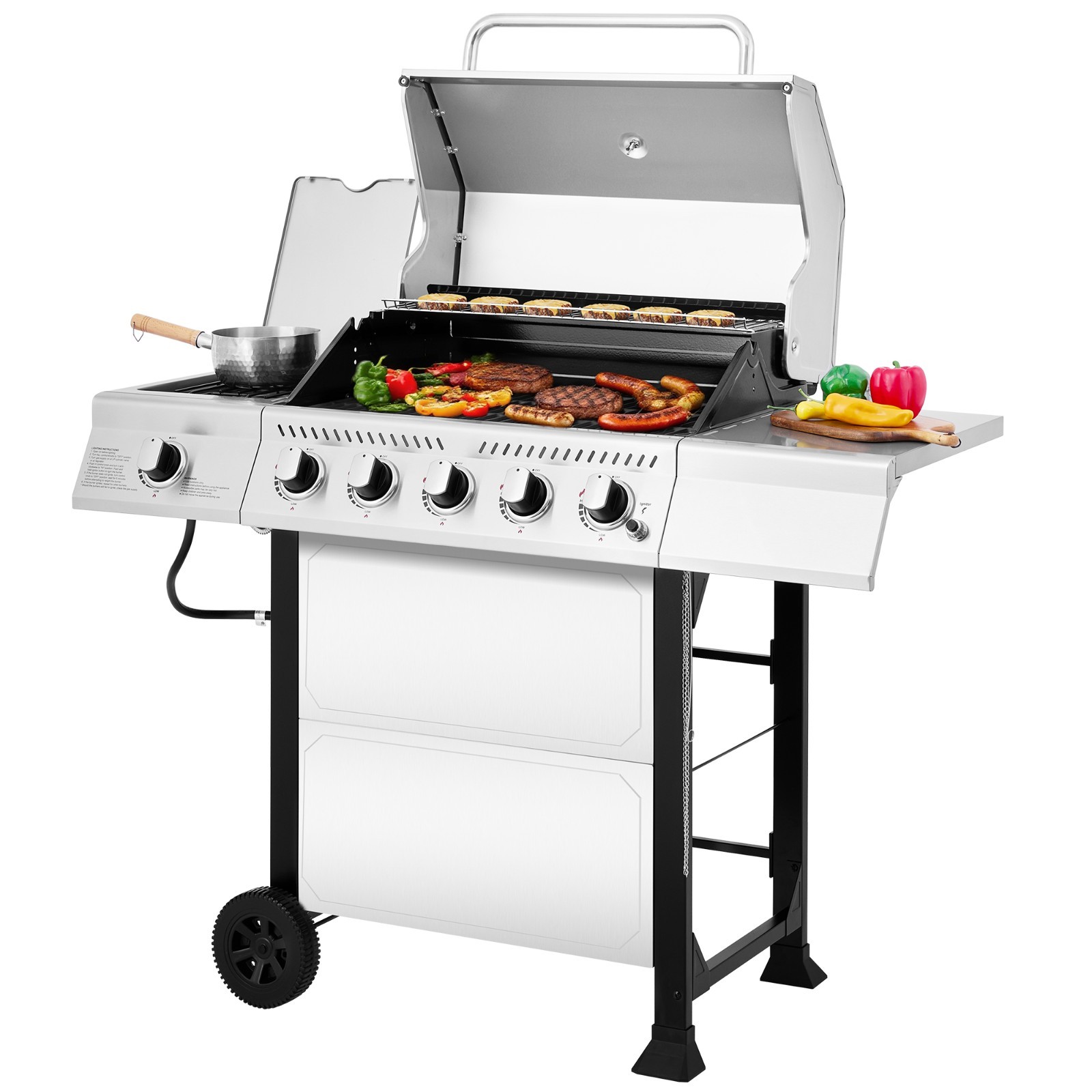 Royal Gourmet 5-Burner BBQ Liquid Propane Gas Grill with Side Burner,  60000 BTU