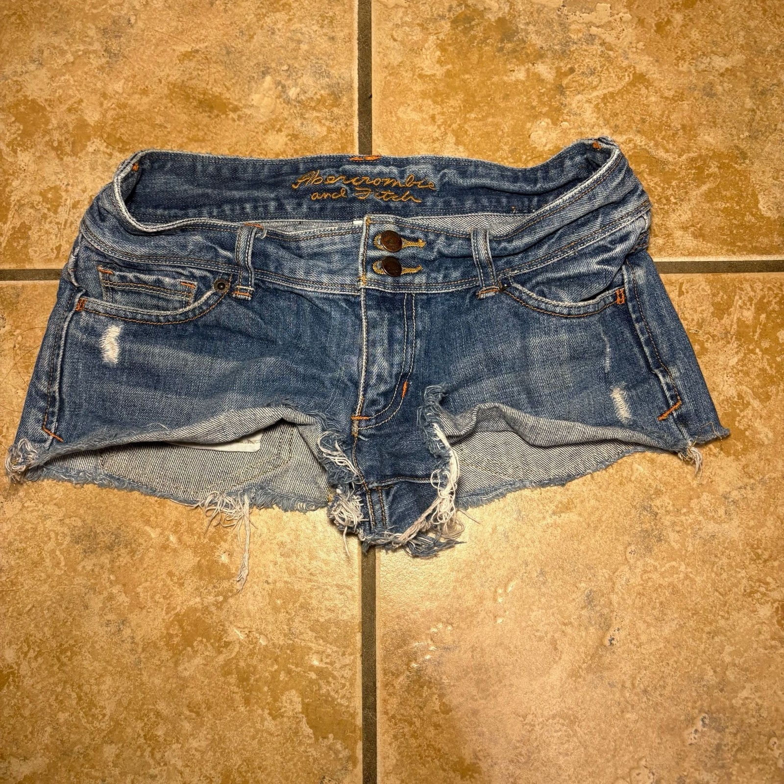 Abercrombie & Fitch Denim Shorts Distressed Blue Abercrombie & Fitch Denim Shorts Distressed Blue