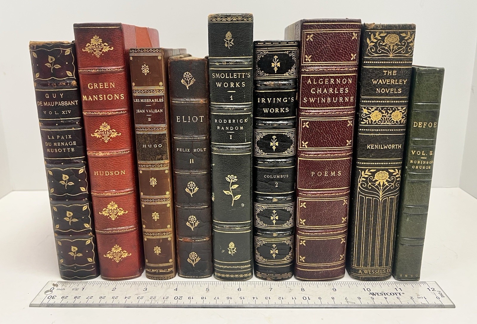 Antique Decorative Leather Bound Books By The Linear Foot