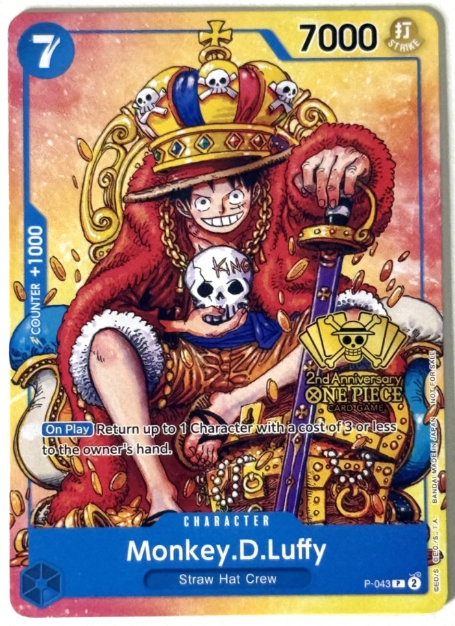 Monkey.D.Luffy (2nd Anniversary Stamped Promo) P-043 - One Piece TCG - English Monkey.D.Luffy (2nd Anniversary Stamped Promo) P-043 - One Piece TCG - English