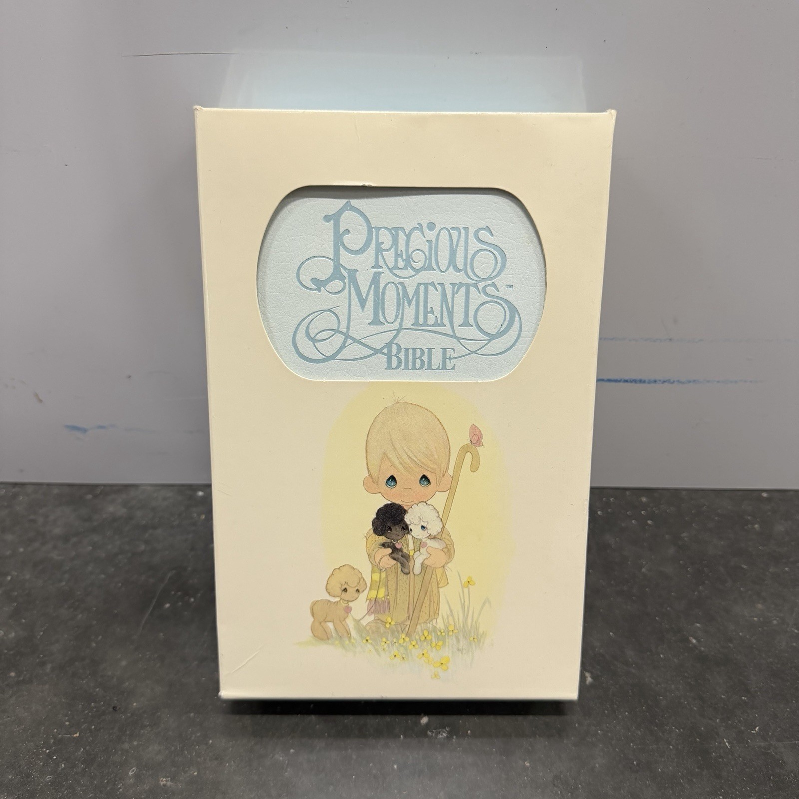 Vintage 1985 Precious Moments Keepsake Edition Bible Blue W/ Interior Images Vintage 1985 Precious Moments Keepsake Edition Bible Blue W/ Interior Images
