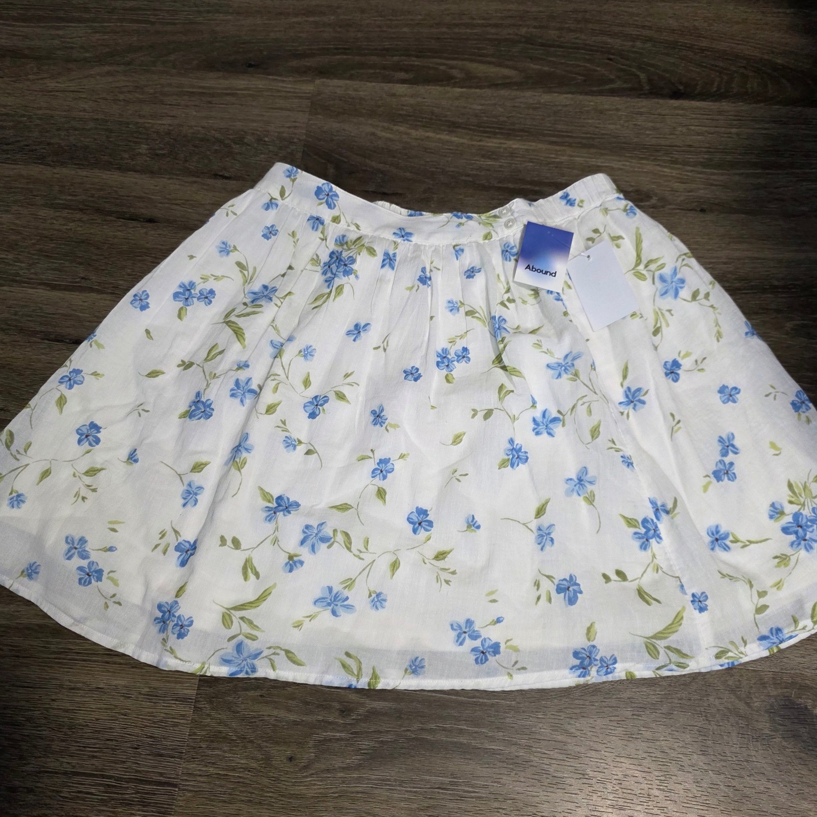 Abound Blue Chintz Floral Cotton Mini Skirt White Blue AB468083MI Mens M