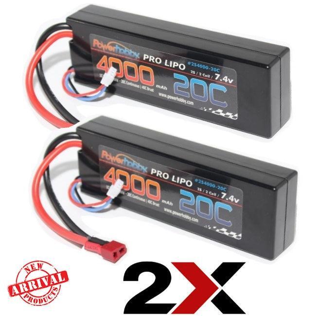 PowerHobby 2S 7.4V 4000mAh 20C Lipo Battery w Deans x2 : Axial Yeti / XL
