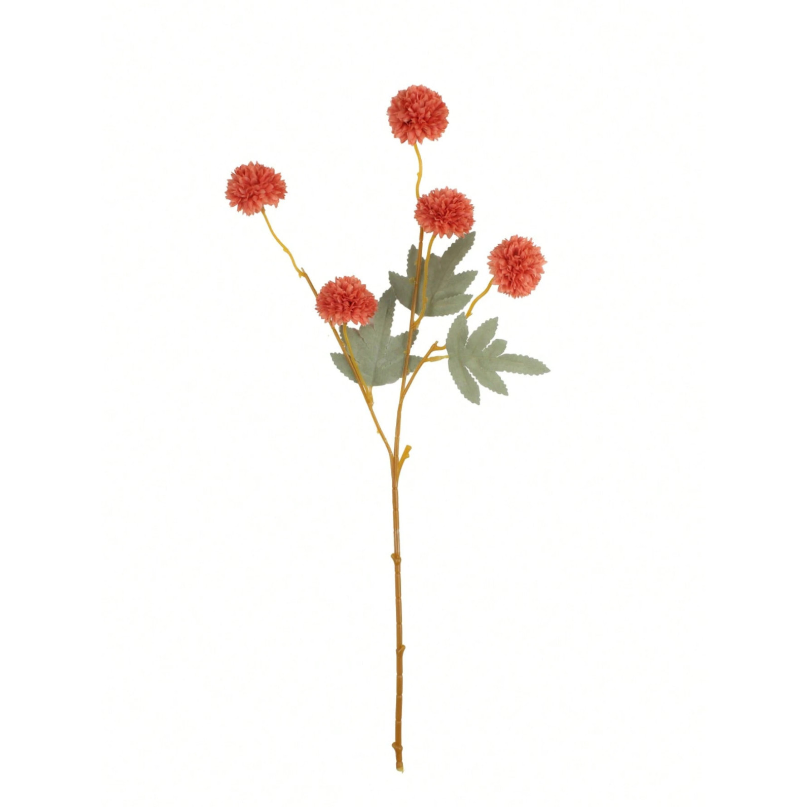 5Pcs Artificial Dandelion Flowers Orange Autumn Fall Decor Faux Floral Bouquet