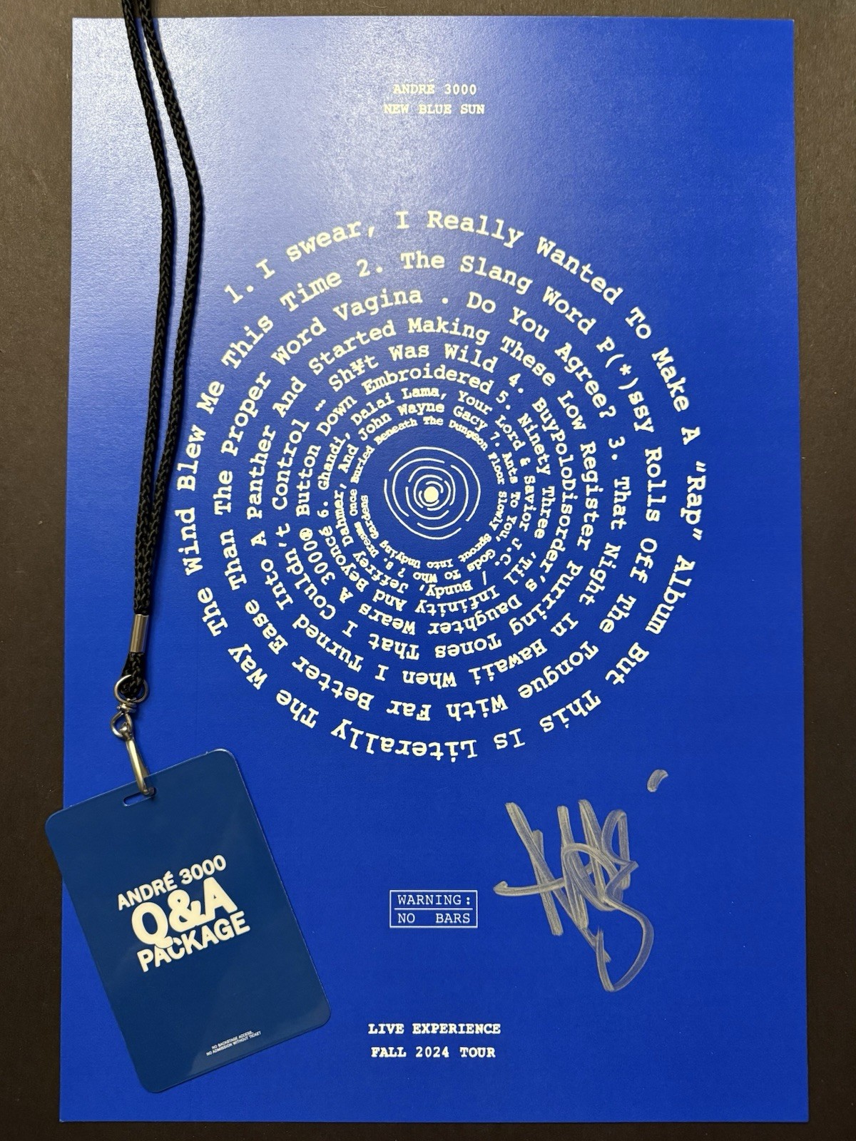 RARE 🟦☀️ André 3000 New Blue Sun Autographed Signed VIP Poster OutKast NO COA
