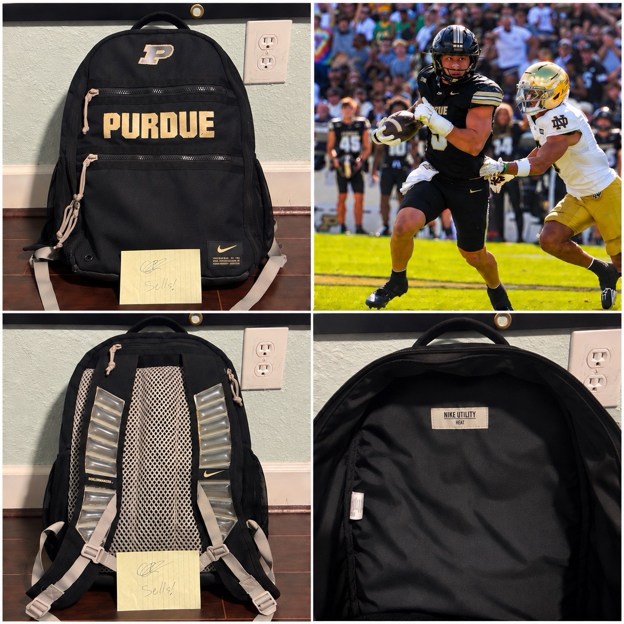 RARE Purdue Boilermakers Football Team Issued Nike Utility Heat Backpack 🏈