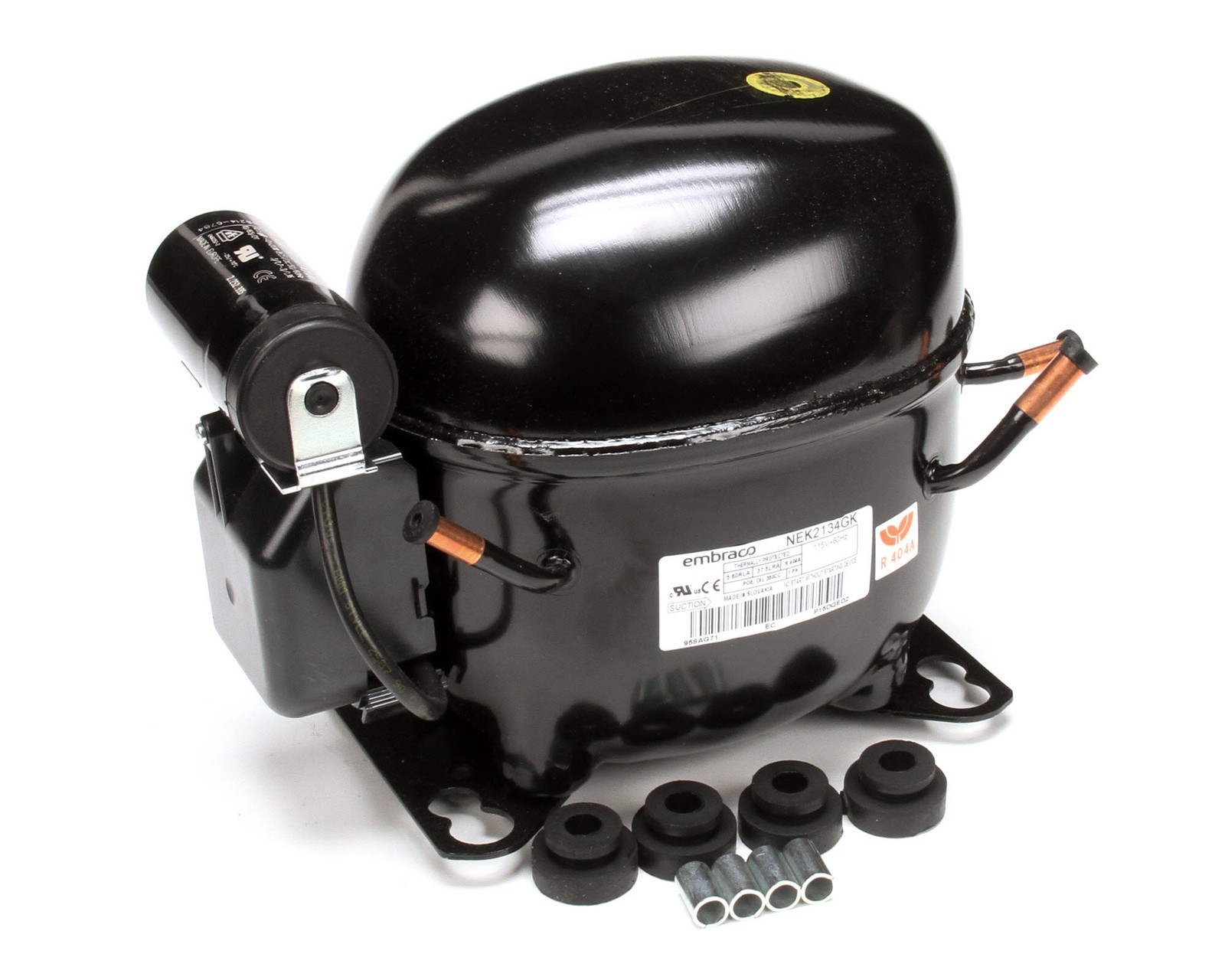 Glastender Compressor, R404A, 115V, Embraco, Nek2134Gk 07000771 - Glastender Compressor, R404A, 115V, Embraco, Nek2134Gk 07000771 -
