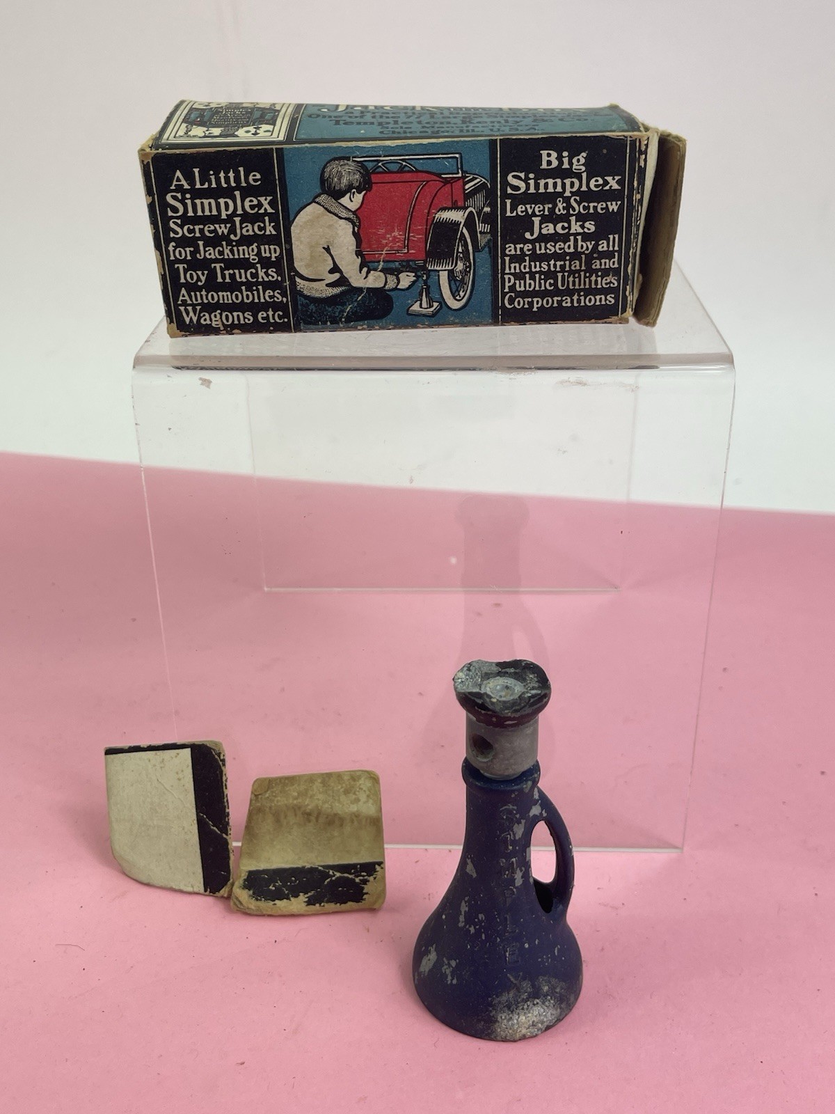 Antique vintage miniature Simplex Jack in the box toy jack Templeton Kenley & Co Antique vintage miniature Simplex Jack in the box toy jack Templeton Kenley & Co