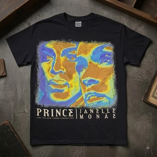 Prince Janelle Monae Concert T Shirt 2013 Mohegan Sun Mens Black Tour V3