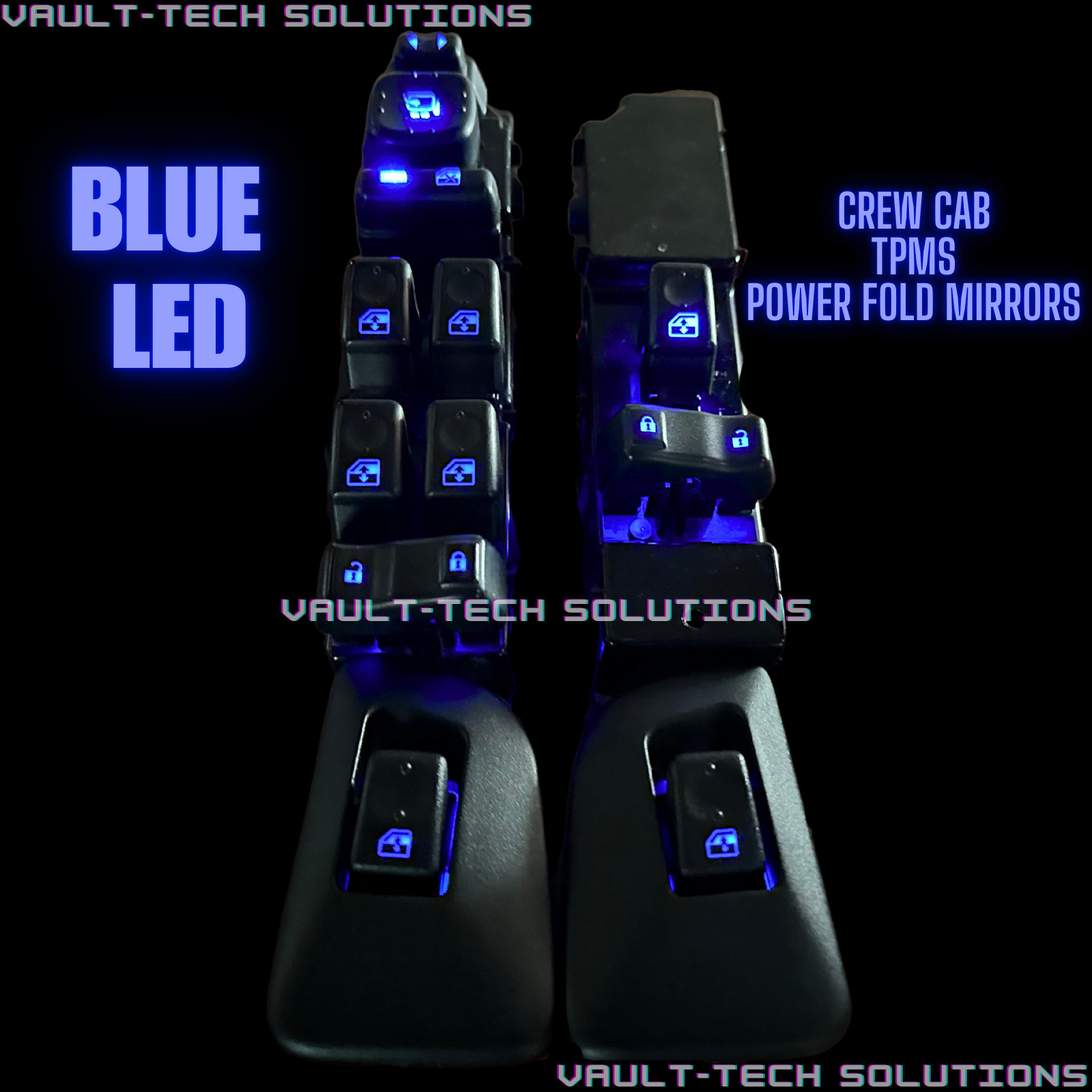 03-06 Silverado Escalade Front & Rear Window Switch Set BLUE LED TPMS Power Fold 03-06 Silverado Escalade Front & Rear Window Switch Set BLUE LED TPMS Power Fold