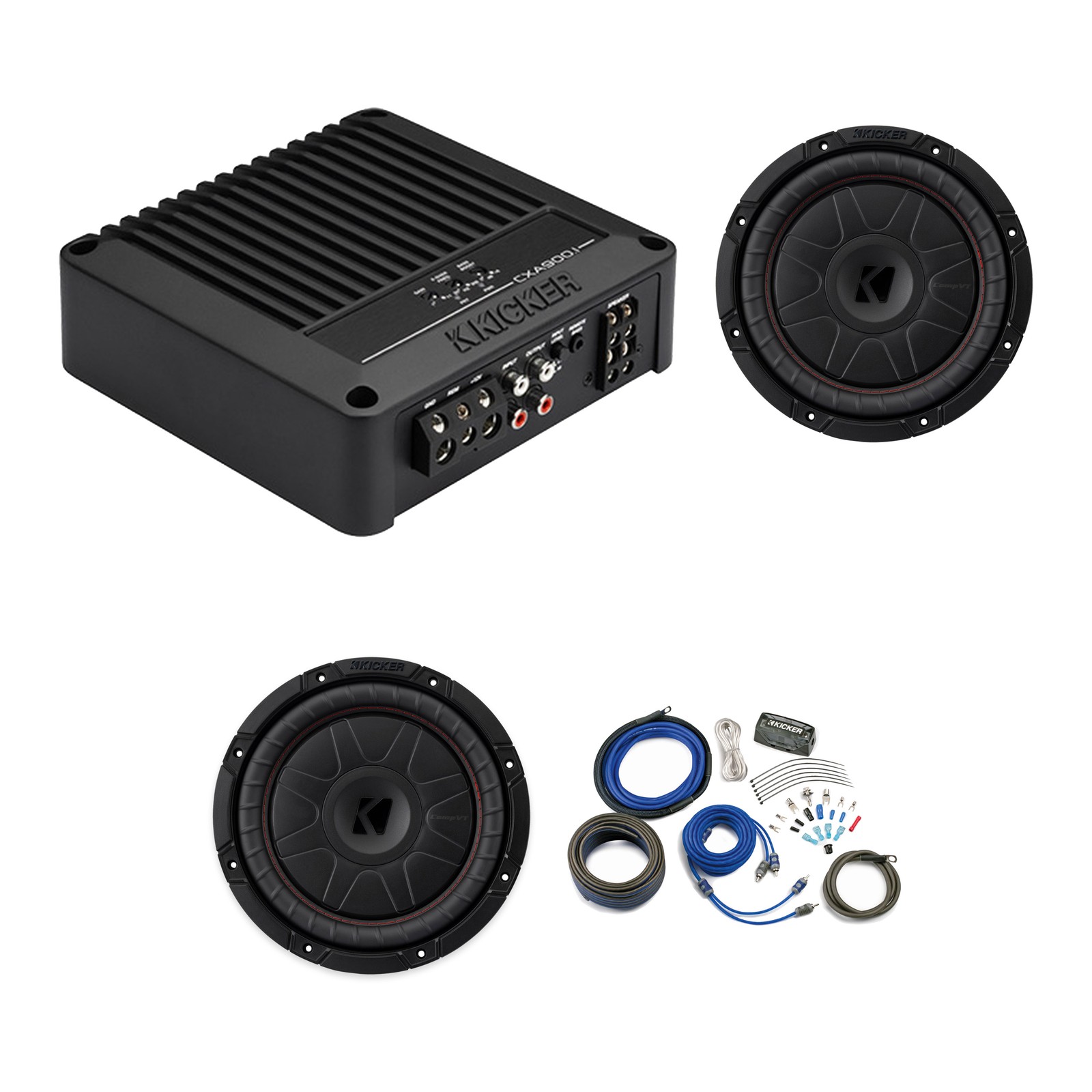 Kicker 53CXA9001 Amplifier, Two 52CVT104 10