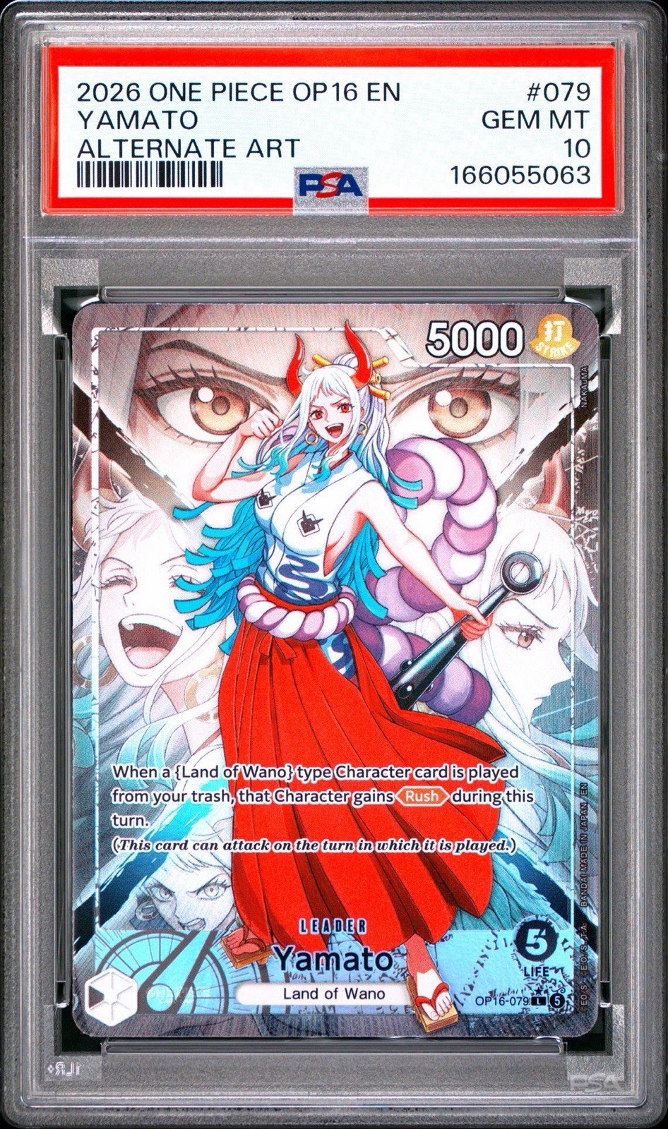 Yamato One Piece OP16 079 The Time Of Battle Alternate Art EN Bandai 2026 PSA 10 Yamato One Piece OP16 079 The Time Of Battle Alternate Art EN Bandai 2026 PSA 10
