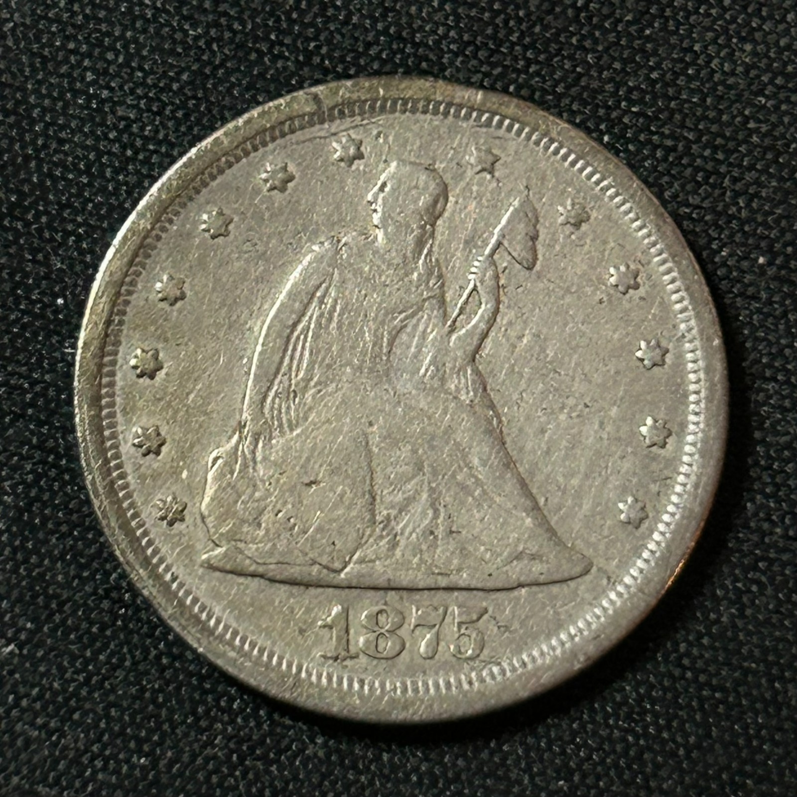 1875-S Silver Twenty Cent Piece San Francisco Mint Fine Condition 1875-S Silver Twenty Cent Piece San Francisco Mint Fine Condition