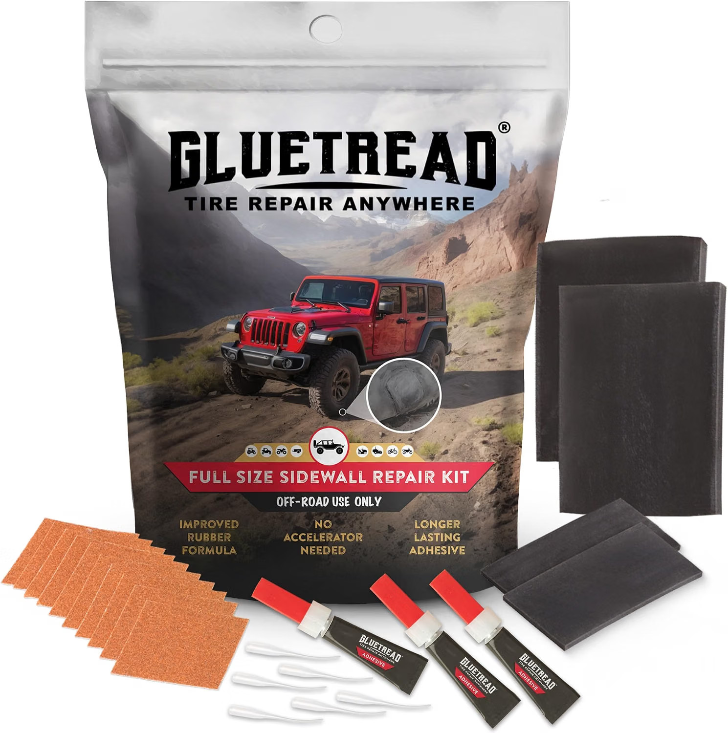 Full-Size 4x4 Sidewall Tire Repair Kit | Puncture Patch for Off-Road Vehicles | Full-Size 4x4 Sidewall Tire Repair Kit | Puncture Patch for Off-Road Vehicles |