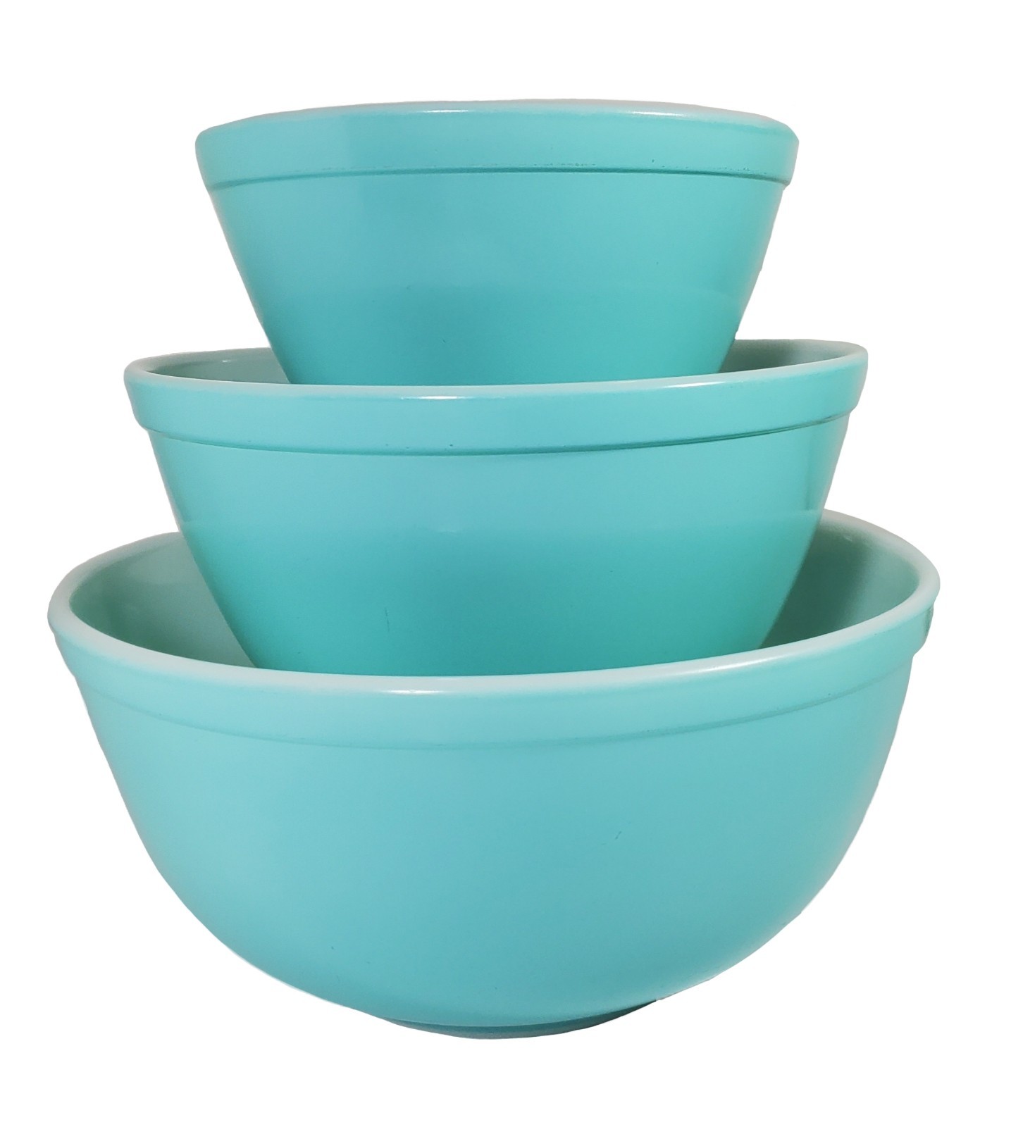 Vtg Pyrex Solid Robins Egg Blue Turquoise Nesting Bowls Set Of 3 #401 #402 #403