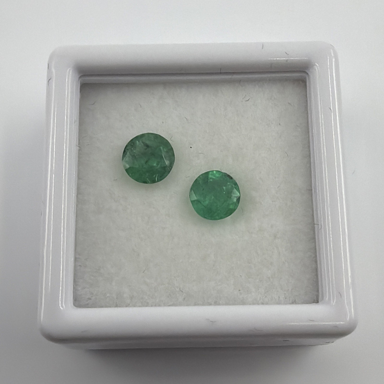 .85 TCW Natural Afghanistan Emerald Matched Pair Round Vivid Green Gemstones