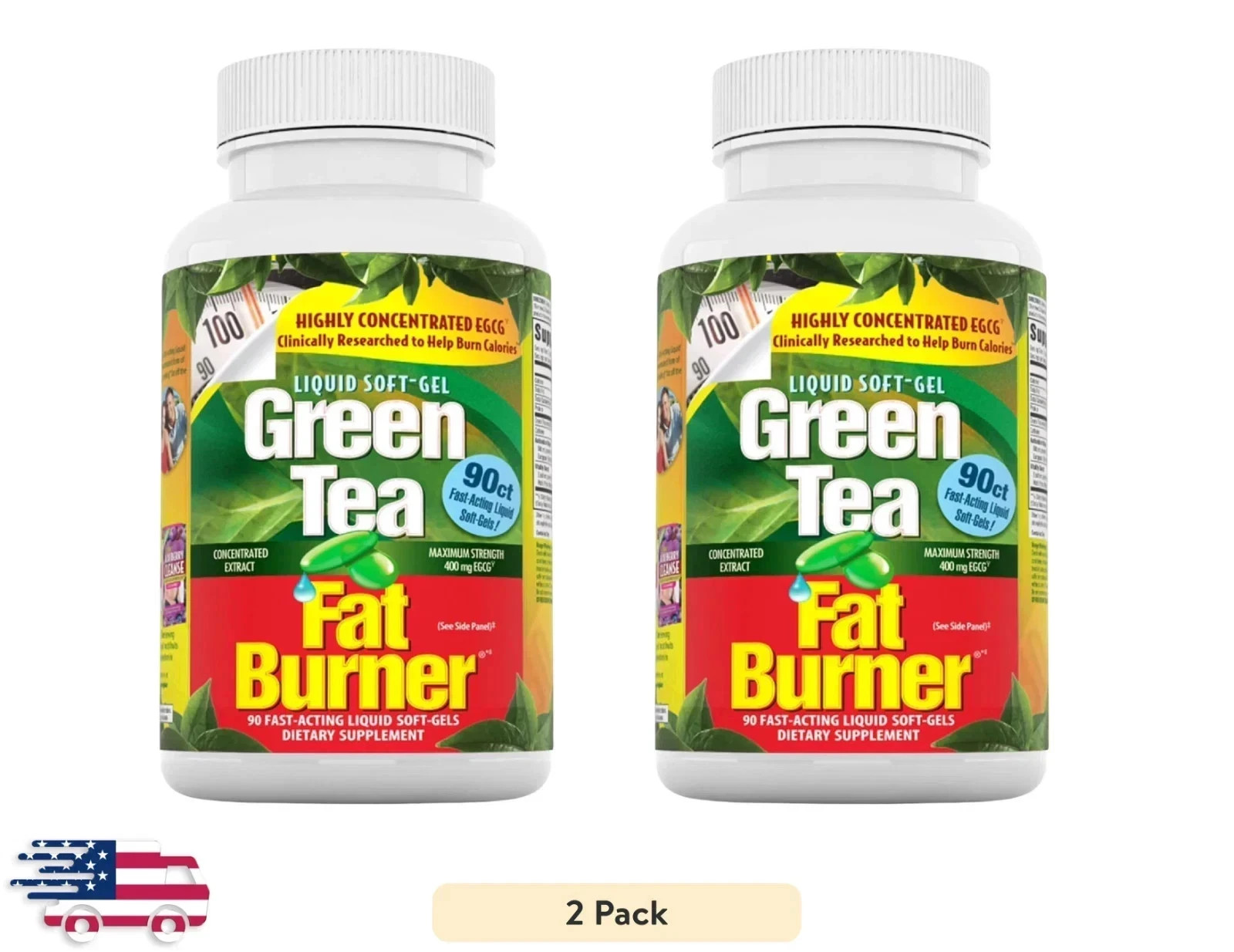 Applied Nutrition Green Tea Weight Loss Supplement, 90 Capsules ( 2 Pack)