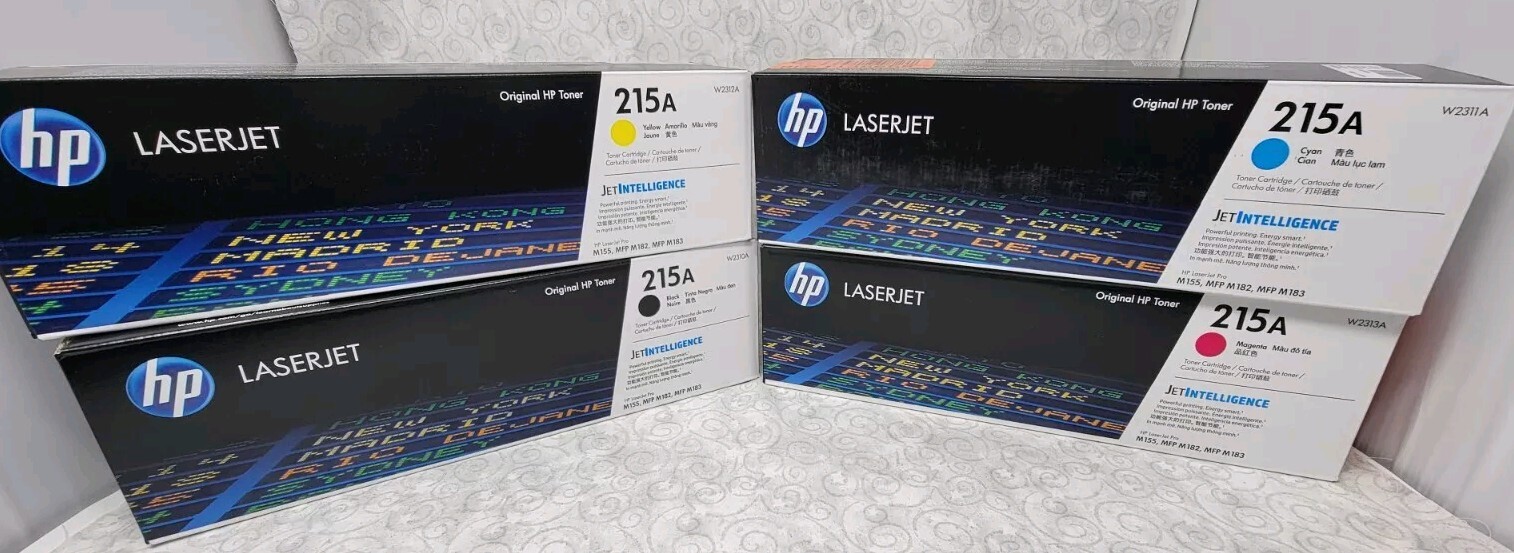 Genuine HP 215A Toner Set W2310A W2311A W2312A W2313A - Factory Sealed Genuine HP 215A Toner Set W2310A W2311A W2312A W2313A - Factory Sealed